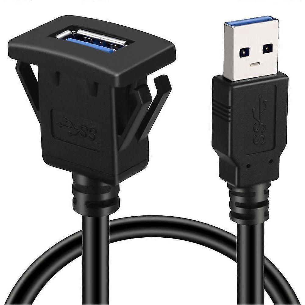 Usb Panel Flush Mount Cable Usb 3.0 Extension Usb Mount, Dash Mount, Flush Mount, Panel Mount Cable, For Car, Boat, Motorcycle (square Single Usb 3.0