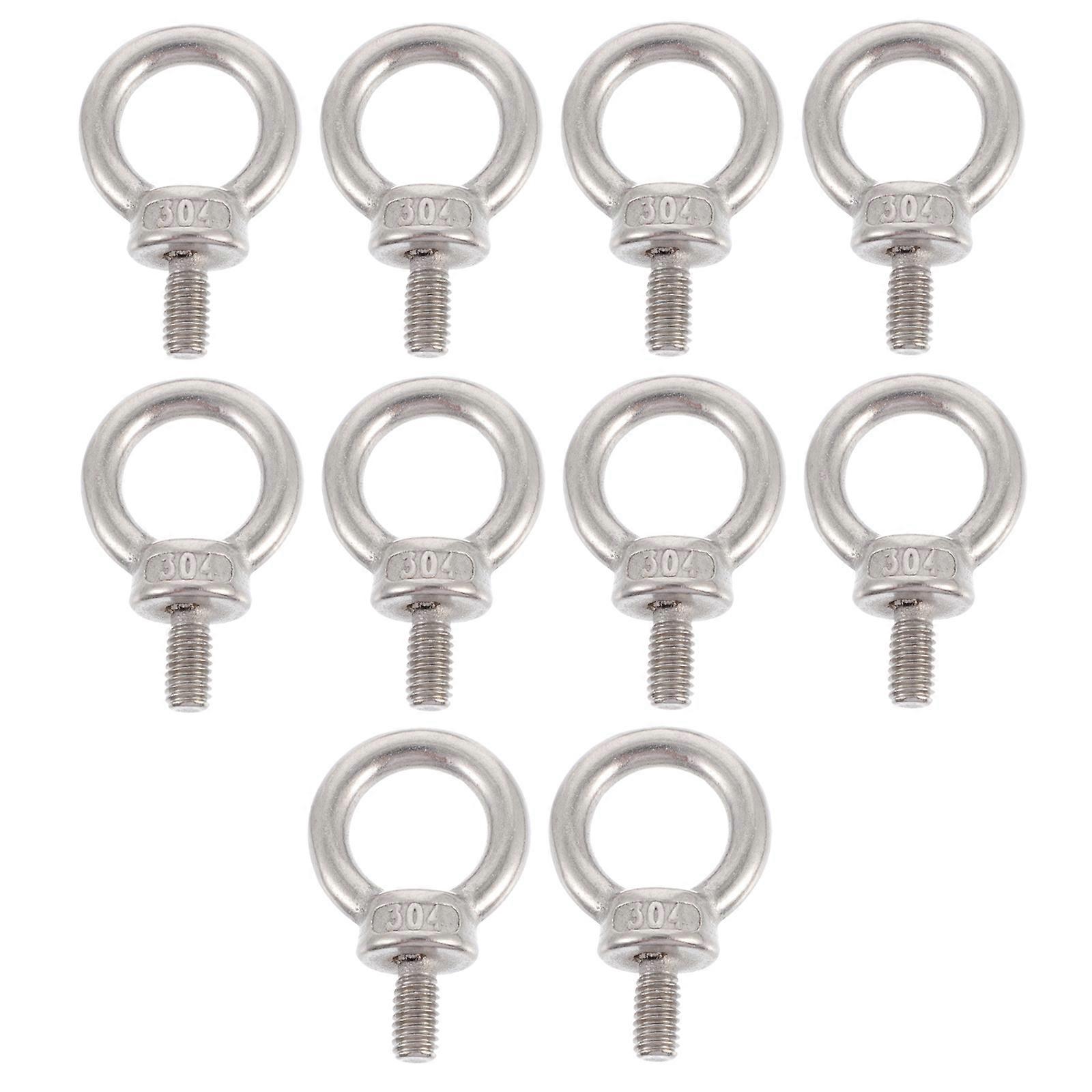 Ring Shape Lifting Eye Nut Industrial Use 4x2.5cm Silver 10Pack