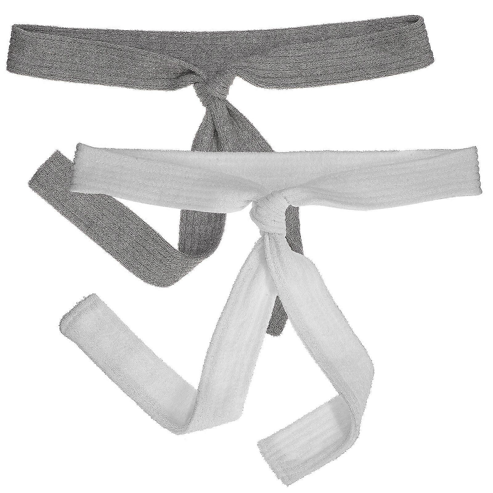 Bathrobe Belt Universal Compatibility Lounge Wear Gray Long Strip 2Pcs