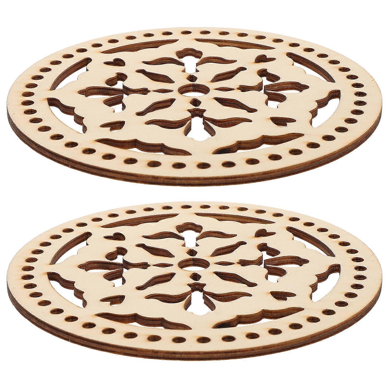 Bag Bottom Base Pad Crochet Purse Bottom Wood Circular Diy Craft Bag Replacement Tool 2Pcs