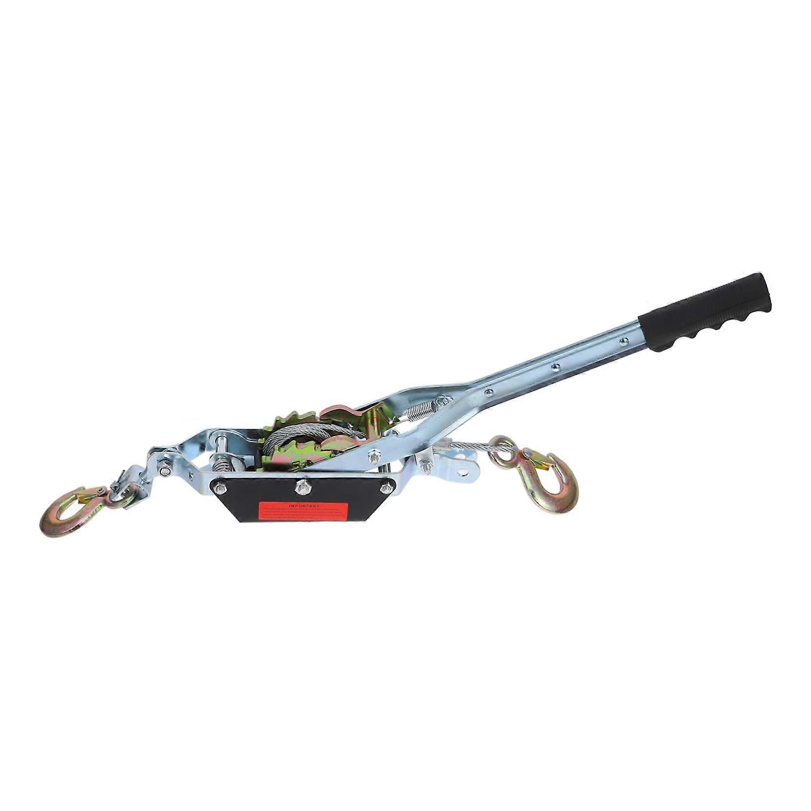 Ratchet Cable Pulling Tool with Wire Rope Hand Winch, Double Hooks