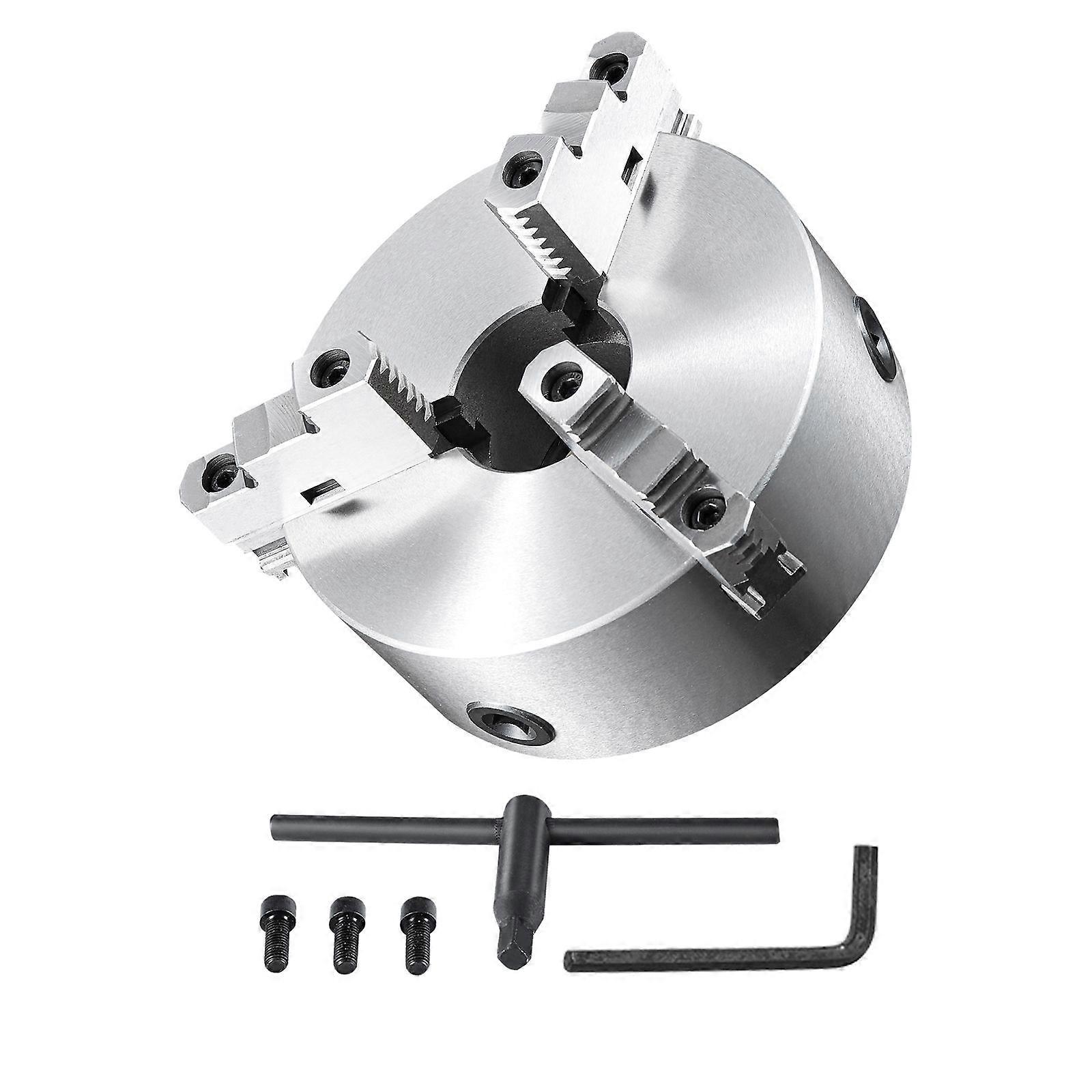 3-Jaw Lathe Chuck, 10'', Self-Centering Lathe Chuck, 0.24-9.84 in/6-250 mm Clamping Range, for Lathe Milling Drilling Machine
