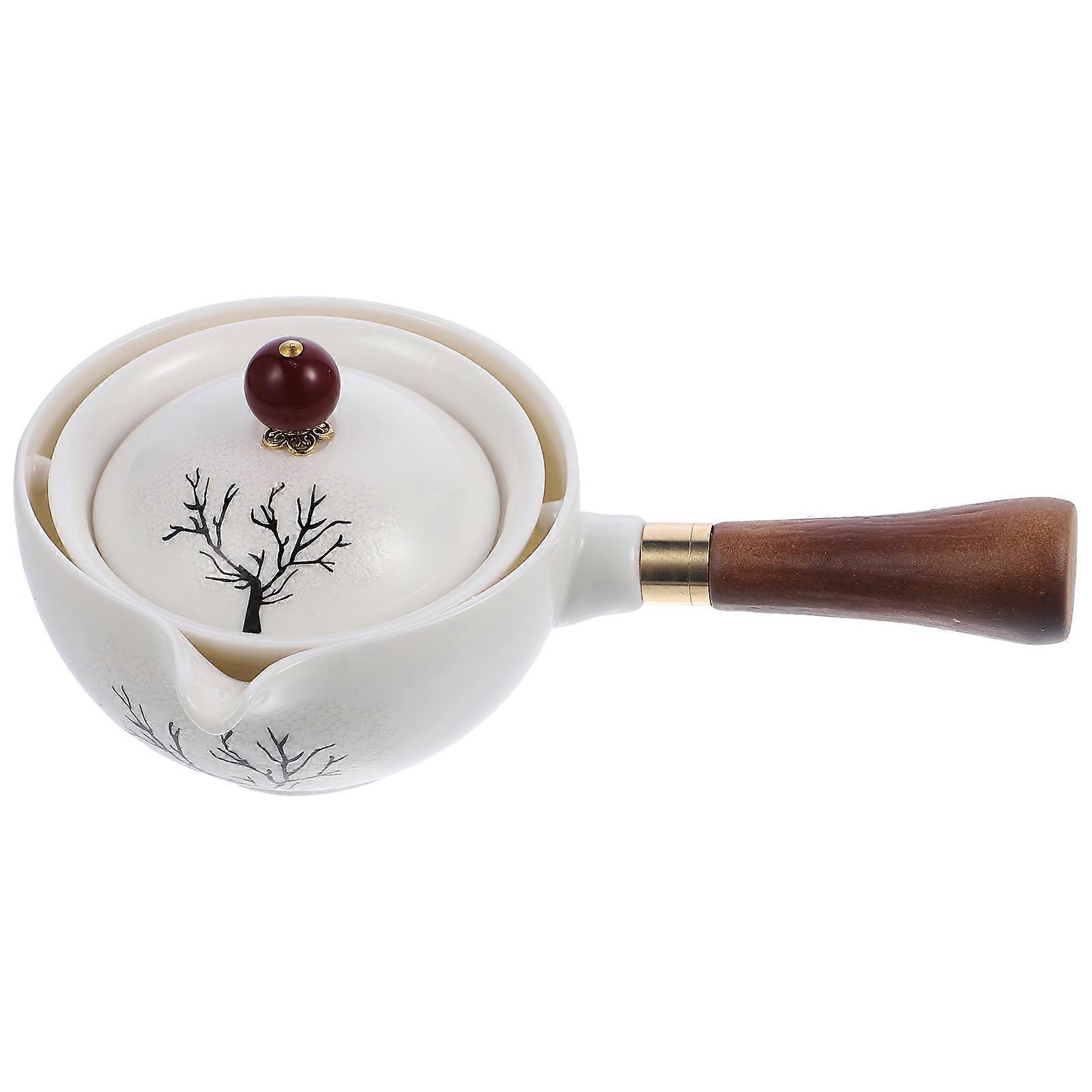 Ceramic Tea Kettle with Side Handle, Color Changing Design, Traditional Chinese Style, Easy Pouring & Tea Dregs Filtering