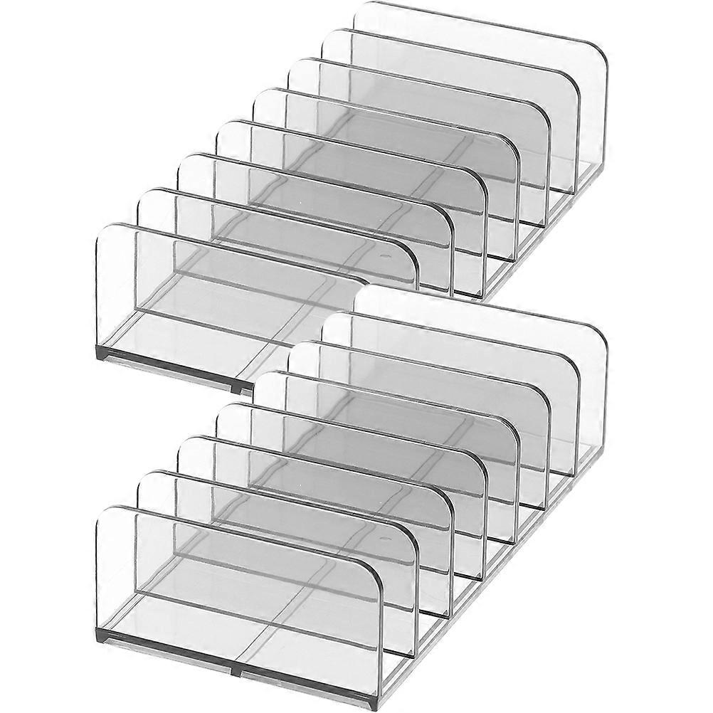 Makeup Organizer Box Cosmetics Storage Clear Design Grid Daily Use 2Pcs