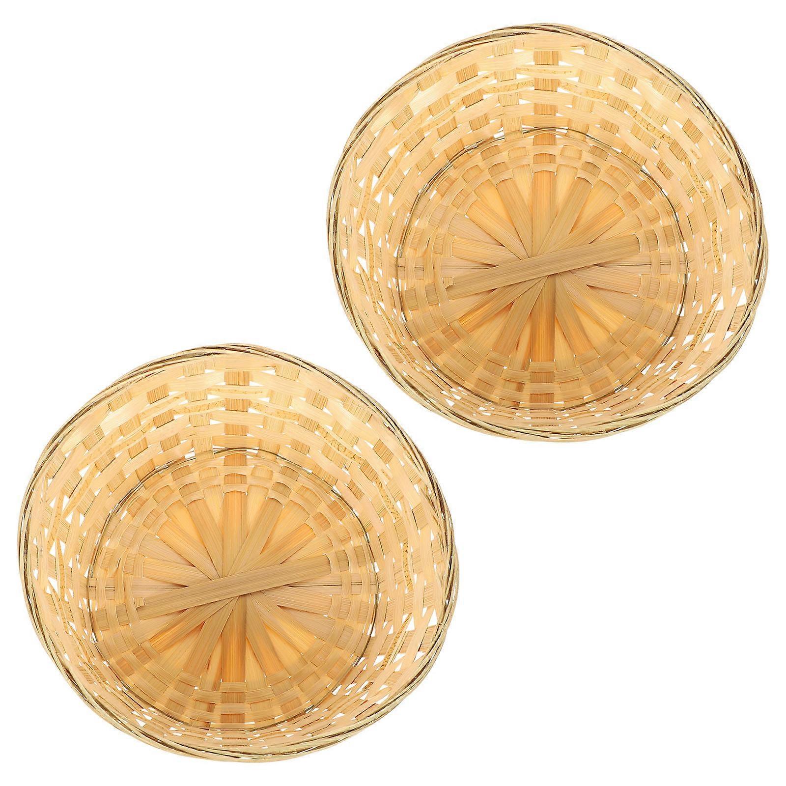Baskets For Shelves Woven Vegetable Basket Picnic 25.5X25.5X10.5CM 2Pack