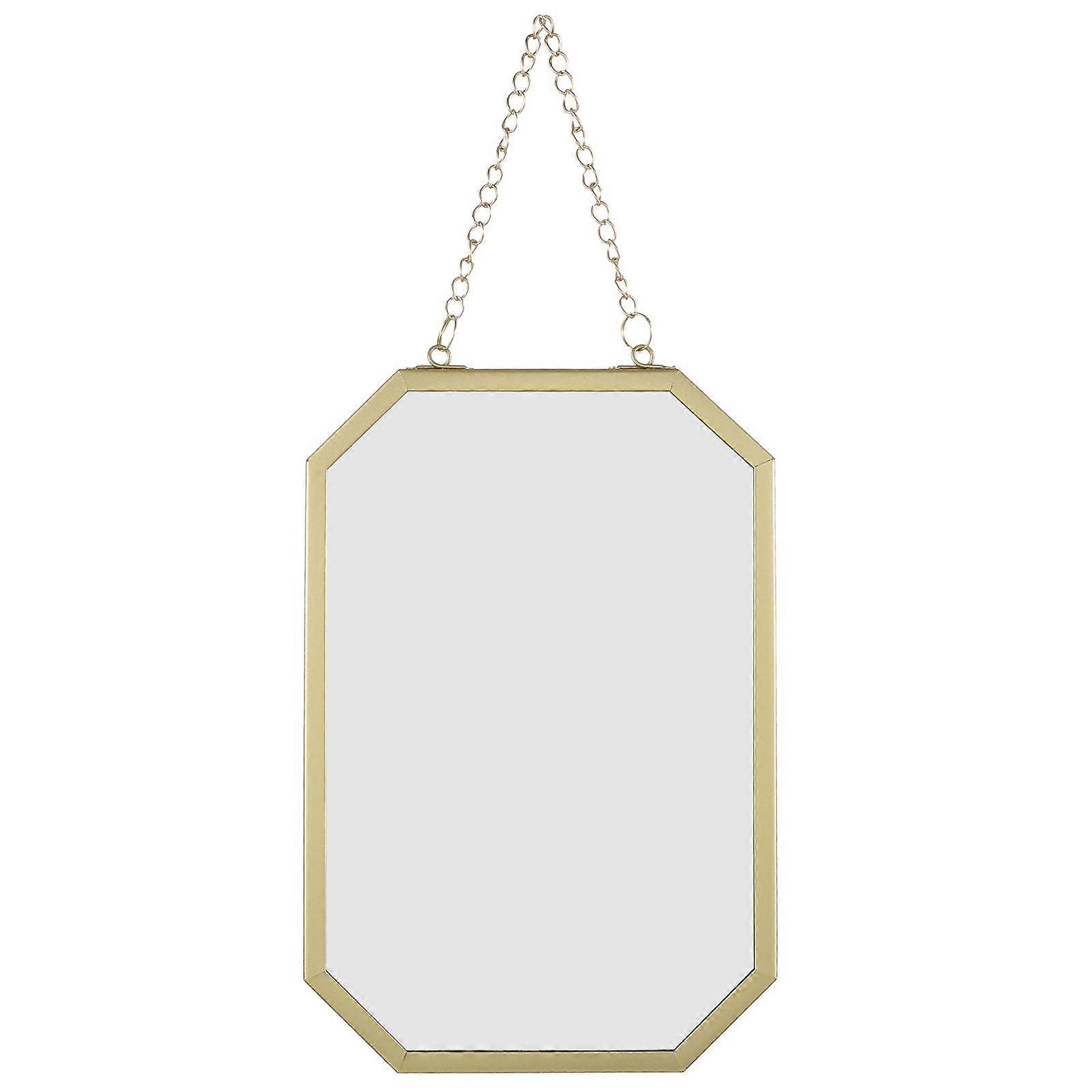 Hanging Wall Mounted Bathroom Vanity Mirror with Chain Minimalist Design High Definition Surface Rectangular Shape for Dormitory Makeup and Bathroom