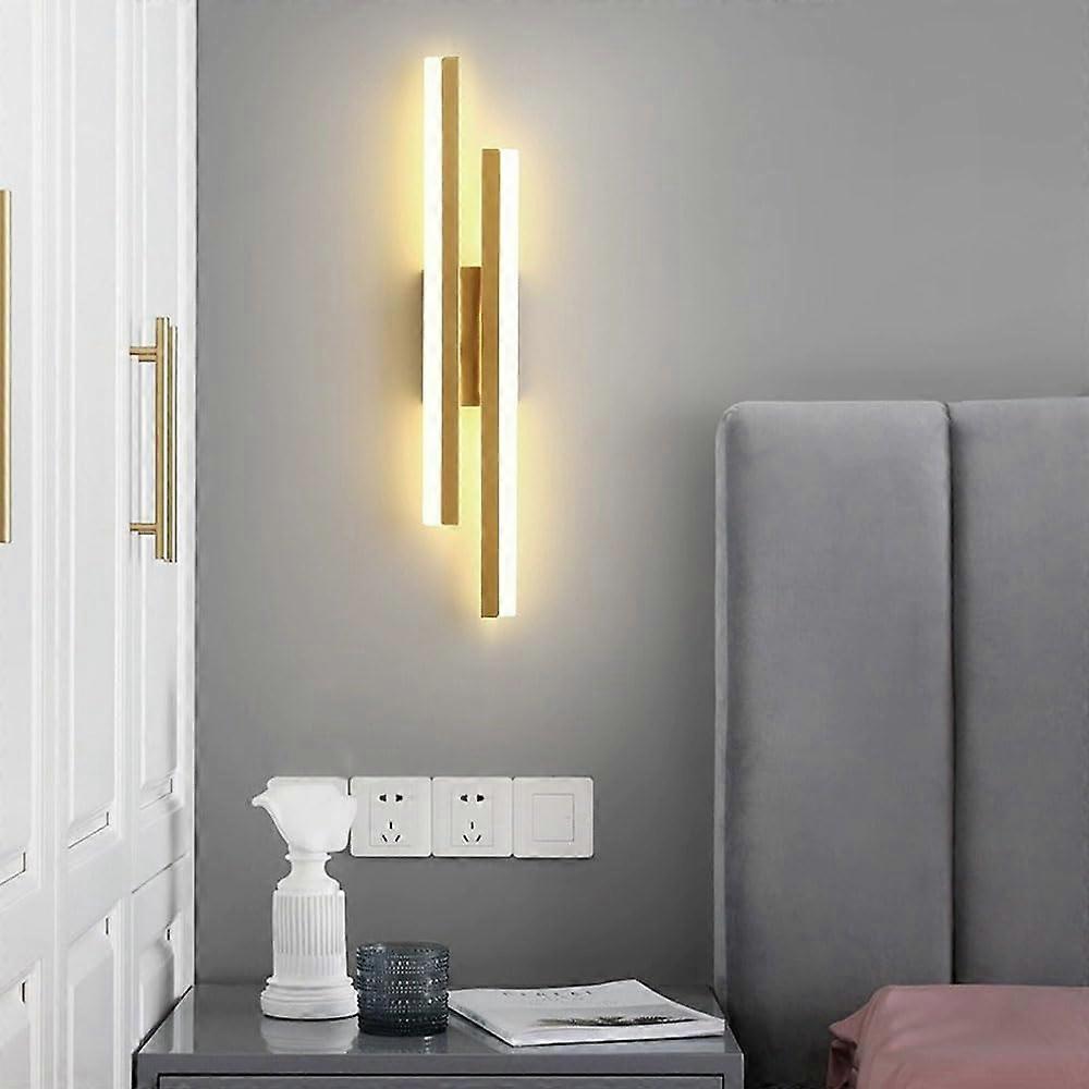 Black/Gold Wall Lights 16W LED Dimmable Bathroom Vanity Light with Acrylic Shade 18.9 Inch Indoor Fixture for Living Room Hallway