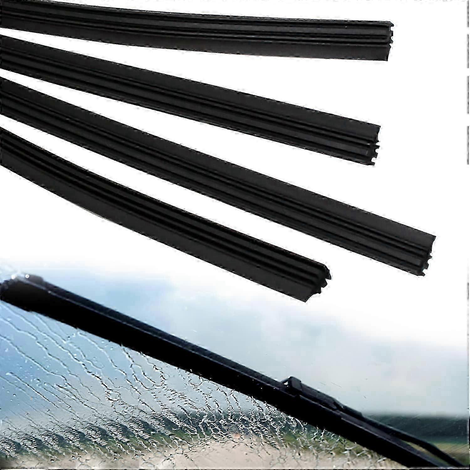 Universal Replacement Windscreen Wiper Rubber, 800 mm, Pack of 4, Suitable for Various Brands