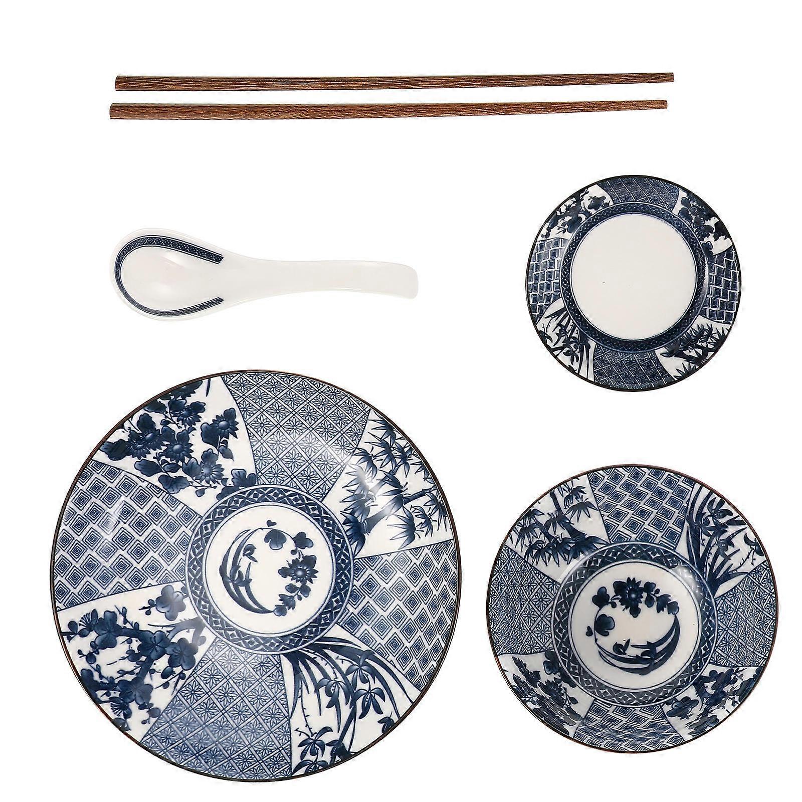 Pottery Bowls Ceramic Tableware Set Japanese Ceramics Set 17.6x17.6cm 4.5cm Height Food Serving For Individuals 1 Set