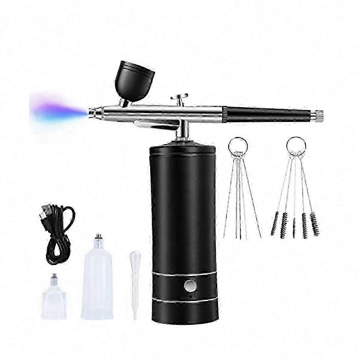 Rechargeable Cordless Airbrush Kit with 30PSI High Pressure, Portable Handheld Airbrush Gun & Compressor Set