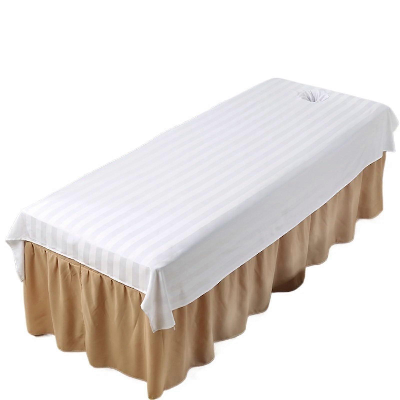 Massage Table Sheet with Face Hole Pack of 2, White, 120 x 200 cm