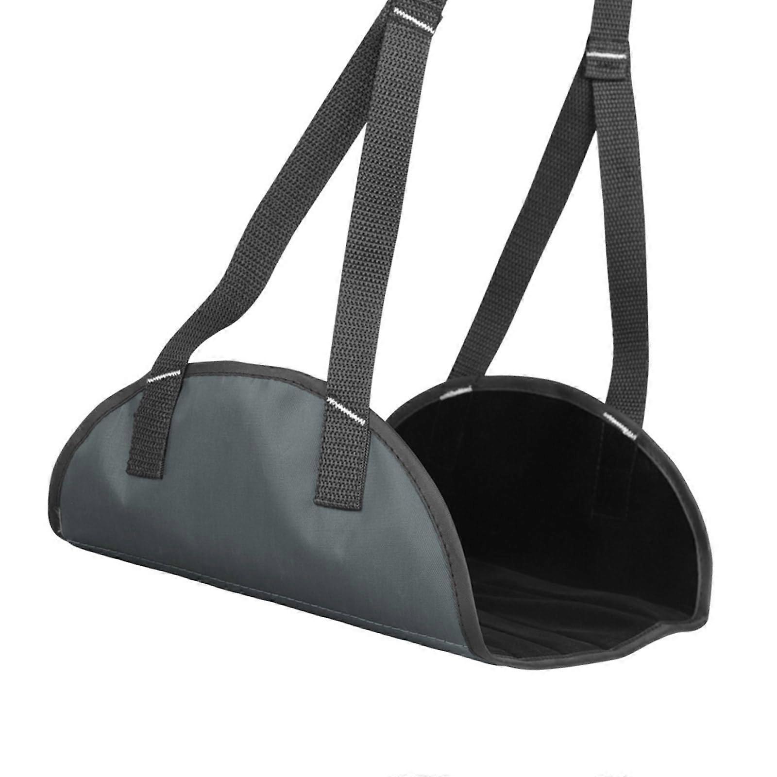 Adjustable Hanging Footrest for Airplanes. Compact Foldable Design, Breathable Travel Accessory