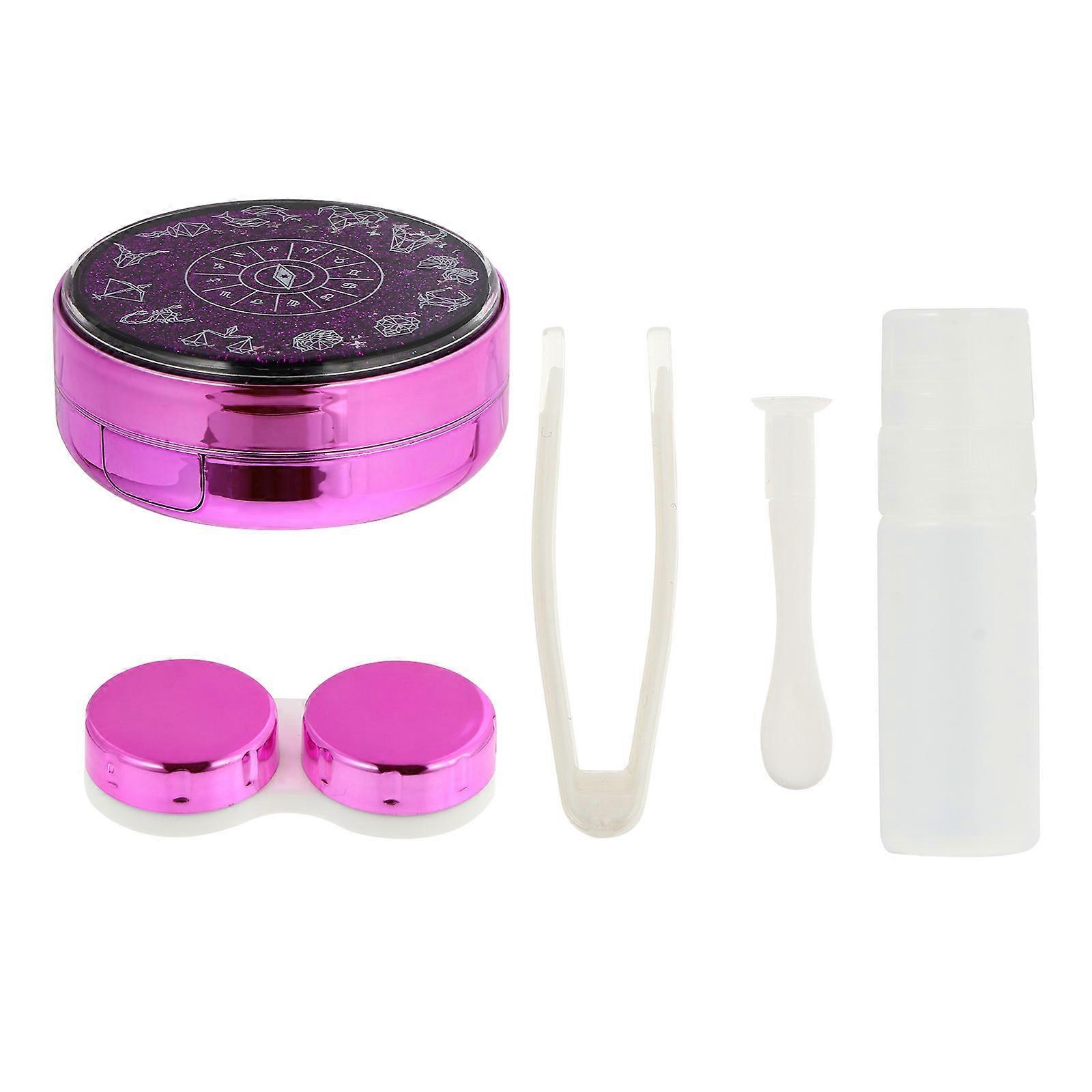 Blue Badge Holder Travel Case Kit Cute Storage Organizer for Glasses, Eye Accessories, and Essentials in Purple ABS