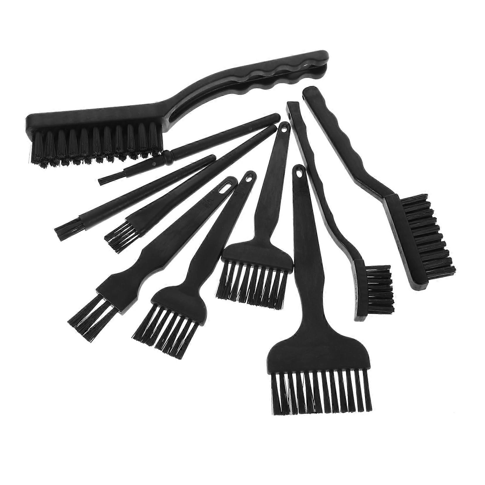 Antistatic Brush Set 10 Pieces Multi-Use Cleaning Brushes for Laptop and Keyboard Maintenance Black
