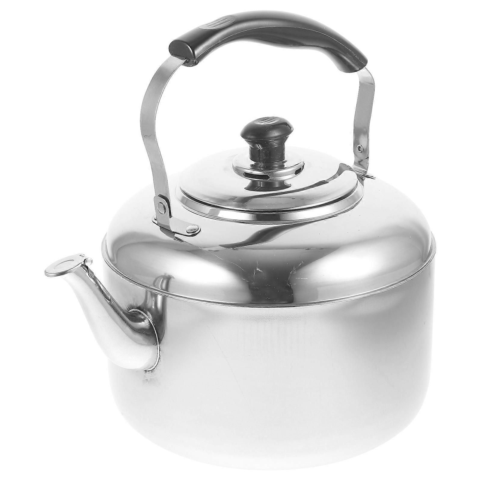 Stainless Steel Kettle for Boiling Water and Soup with Sound Indicator Silver Finish 5.5L