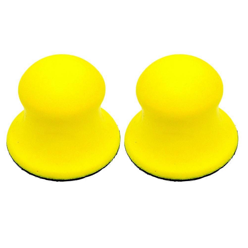 Yellow PU Sanding Disc for Car Polishing Comfortable Grip Durable Use 2Pcs 3Inches