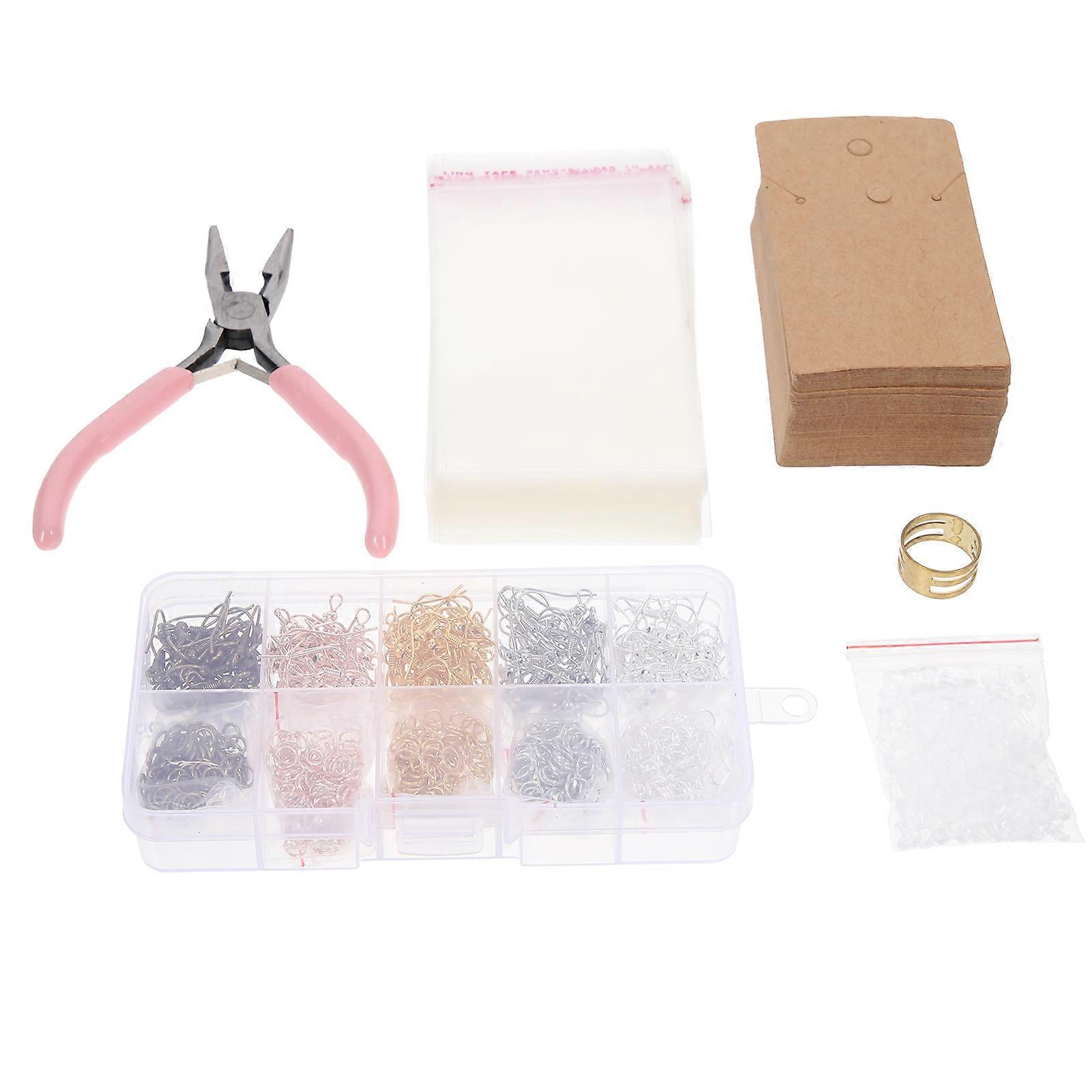 Jewelry Making Kit with Earring Hooks, Pliers & Accessories – Includes Storage Box and Paper Cards for Earring Crafts – Ideal for Beginners and Craft