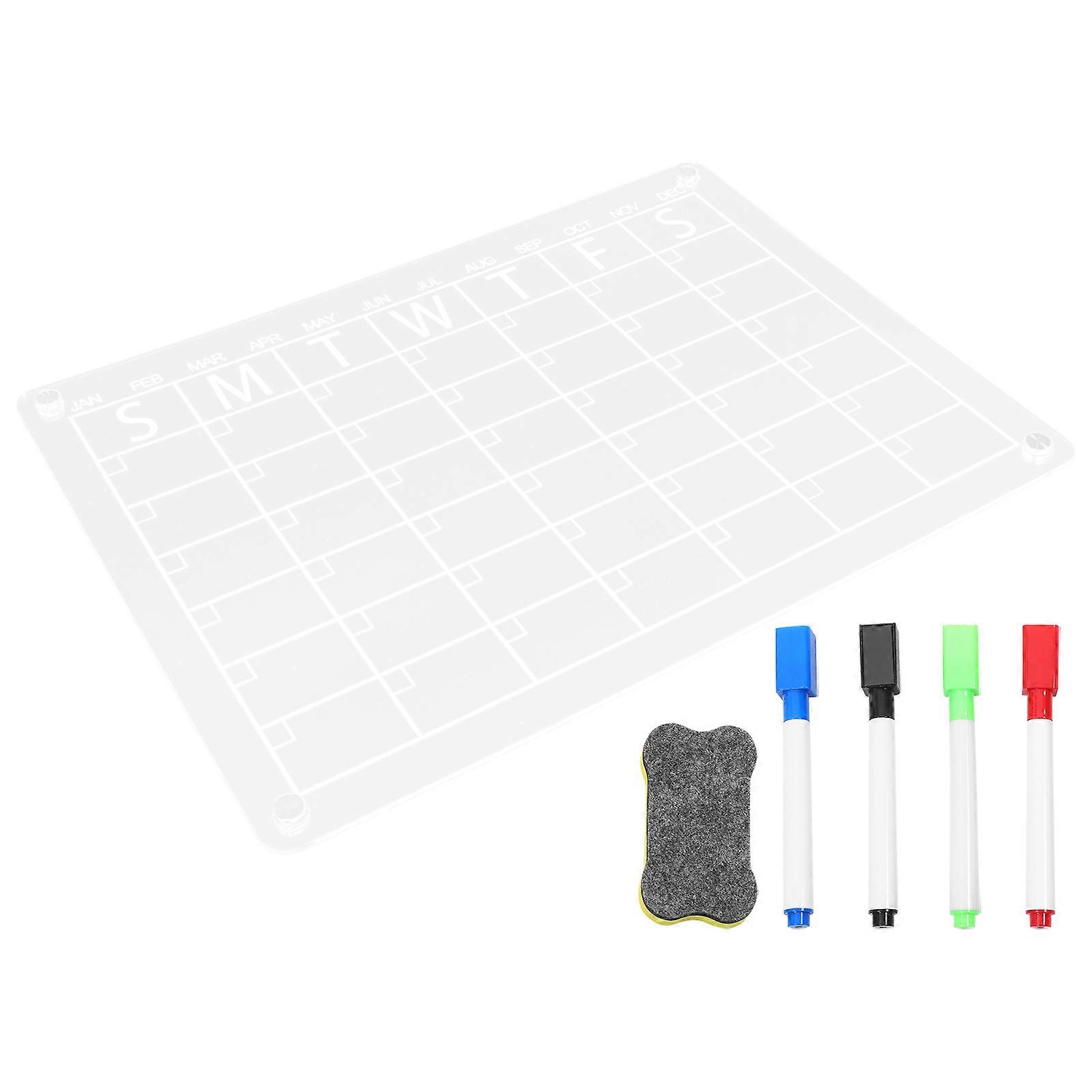 Tabletop Memo Board Dry Erase Writing Board Transparent Acrylic Office Supplies 40.00X30.0.5CM Re-usable 1Set