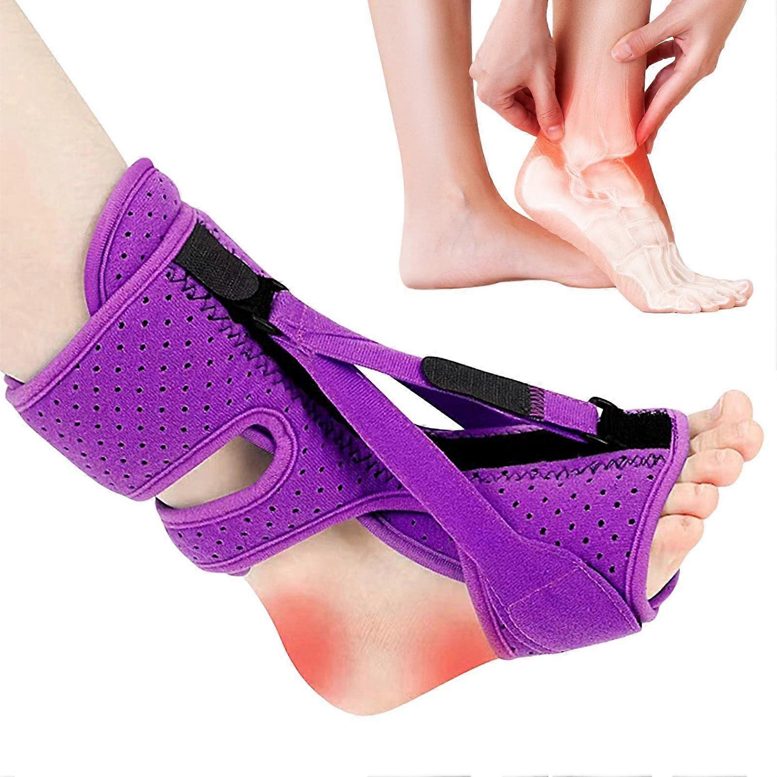 Night Splint  Soft Stretch Splint Sock for Plantar Fascia  Adjustable Foot Stretcher for Achilles Tendonitis, Arch Support for Right or Left Foot