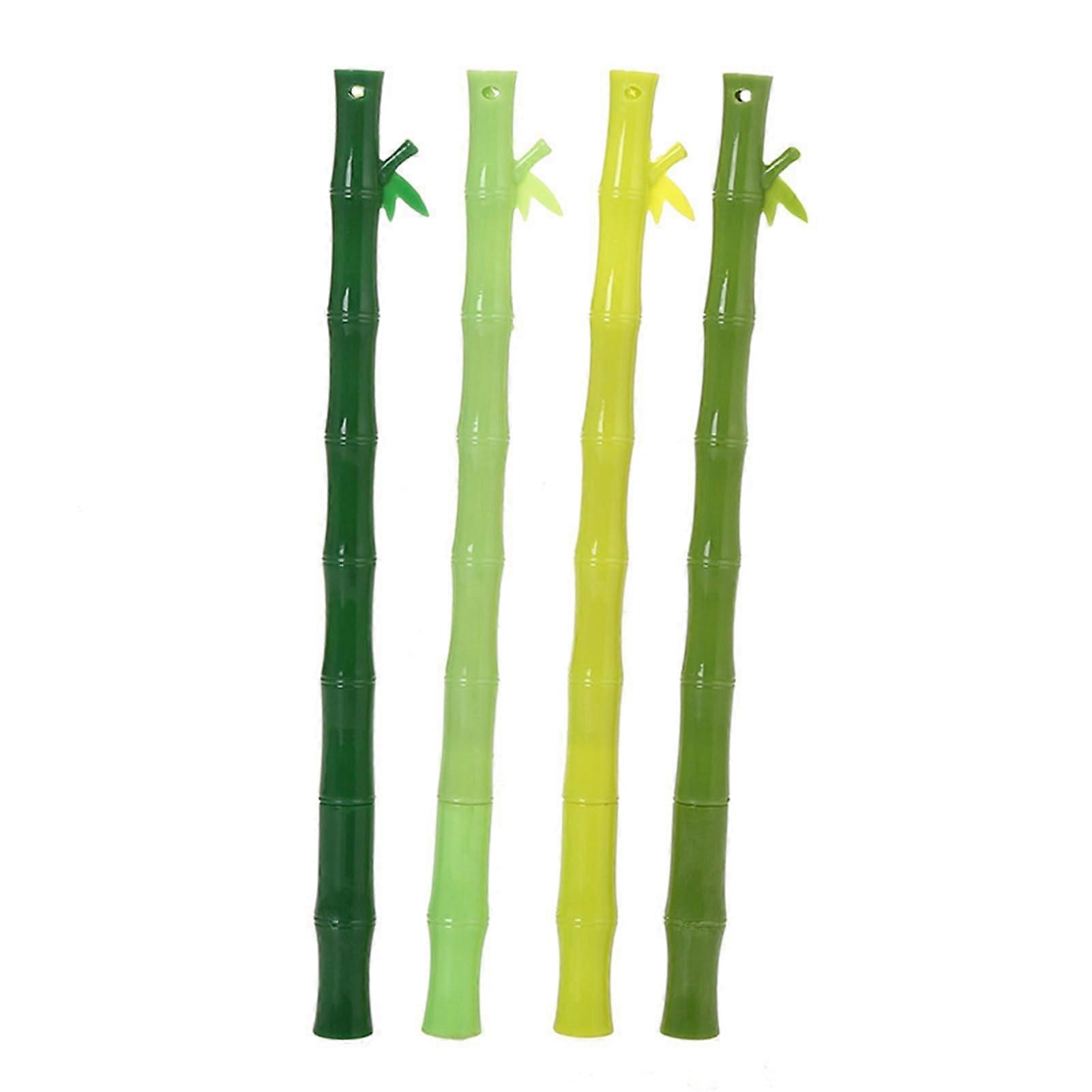 Ergonomic Non-Slip Gel Pens Set of 3, 0.5 mm Fine Point Bamboo Shaped Ink Pens in Random Colors, Ultralight Design
