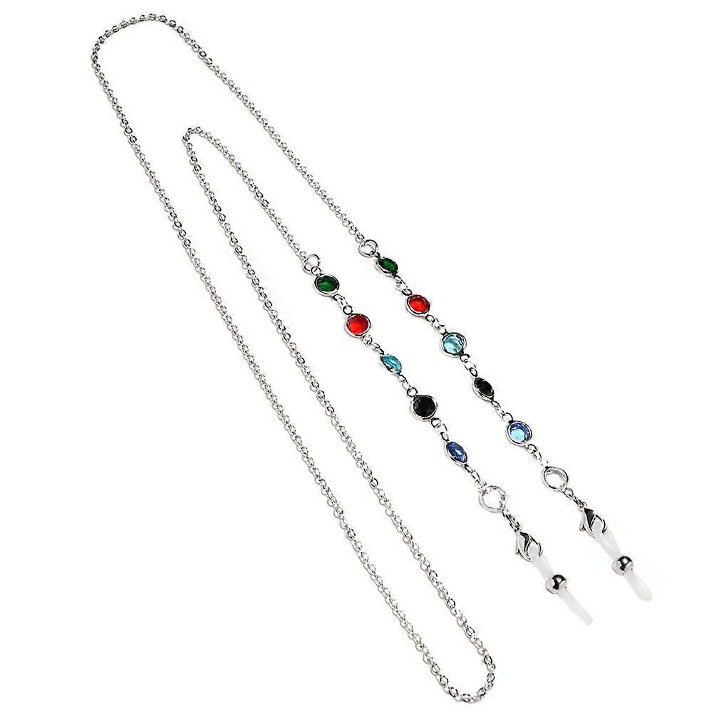 Eyewear Retainer Chain Adjustable Glasses Strap Anti Slip Prevent Glasses Fall Silver 79cm x 0.4cm x 0.4cm 1Set
