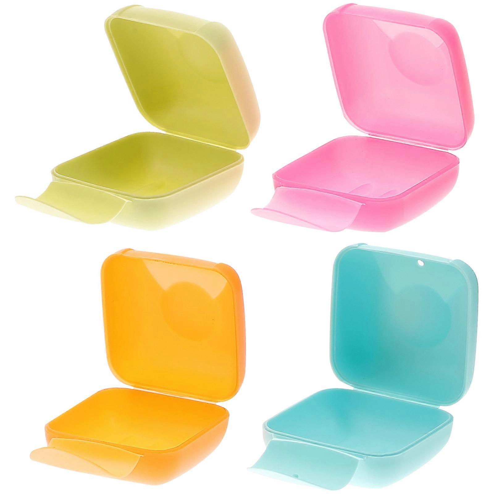 Travel Sealed Soap Box Portable Holder for Bathroom Use in Assorted Colors with PP Material and NonSlip Design 4pcs Small Size