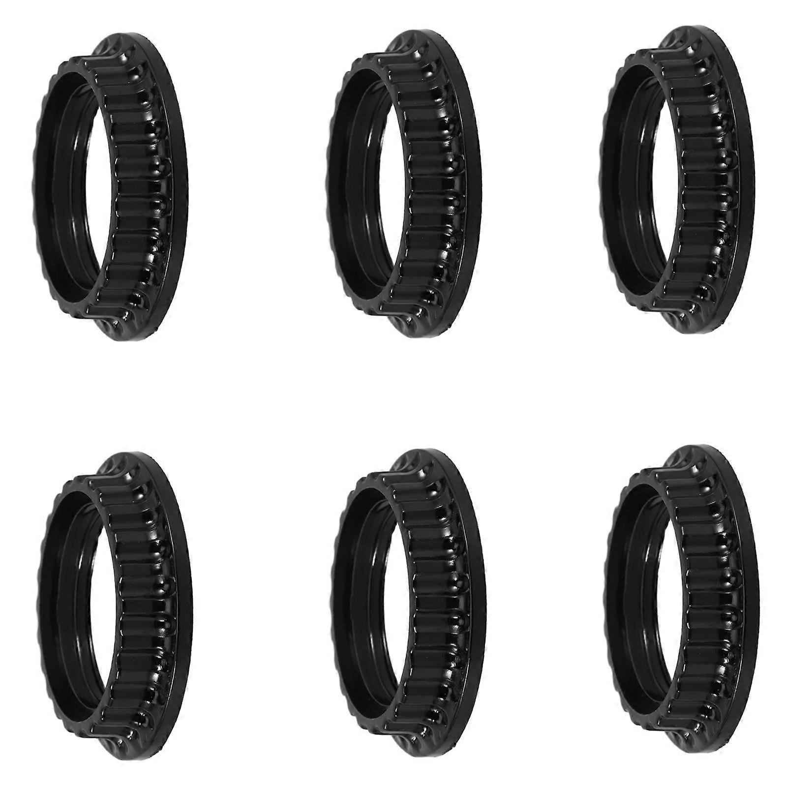 Lamp Holder Ring Light Socket Collar General Users Black Color Circular Style Replacement Solution 6Pcs