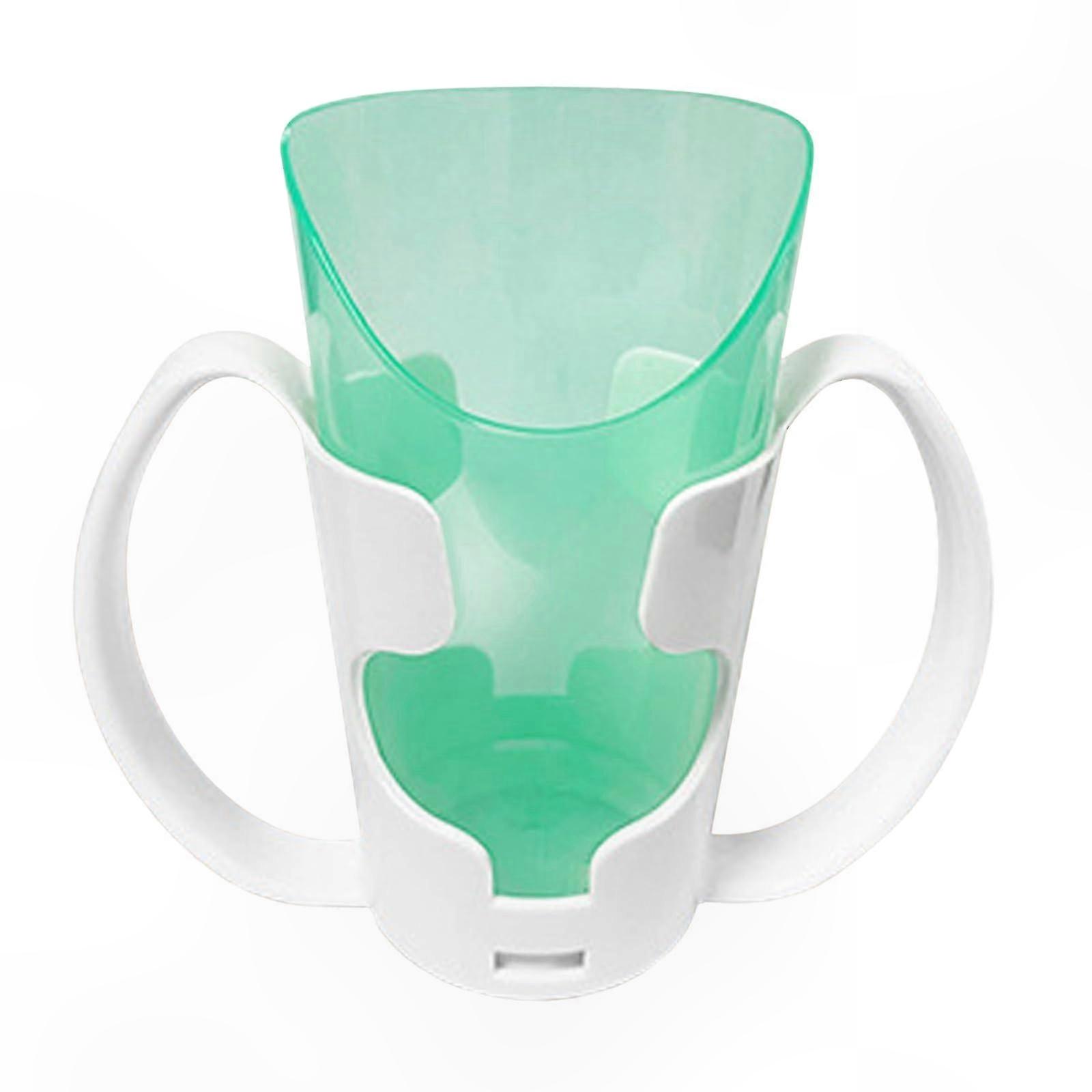 Two-Handled Drinking Glass with Cut-Out Design for Stable Sipping Position