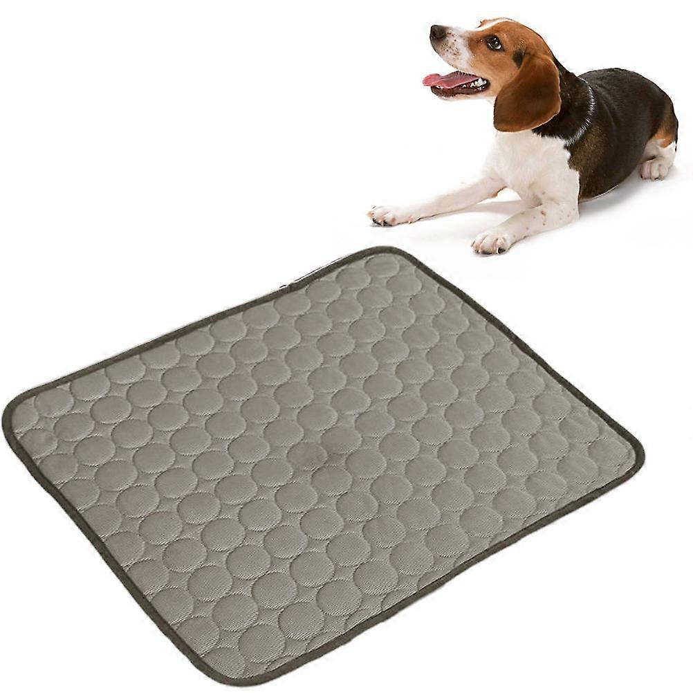 Cooling Dog Blanket in Coffee Color for Summer Use Breathable Ice Silk Material Suitable for Indoor Outdoor Pets Rest 24x36 inches