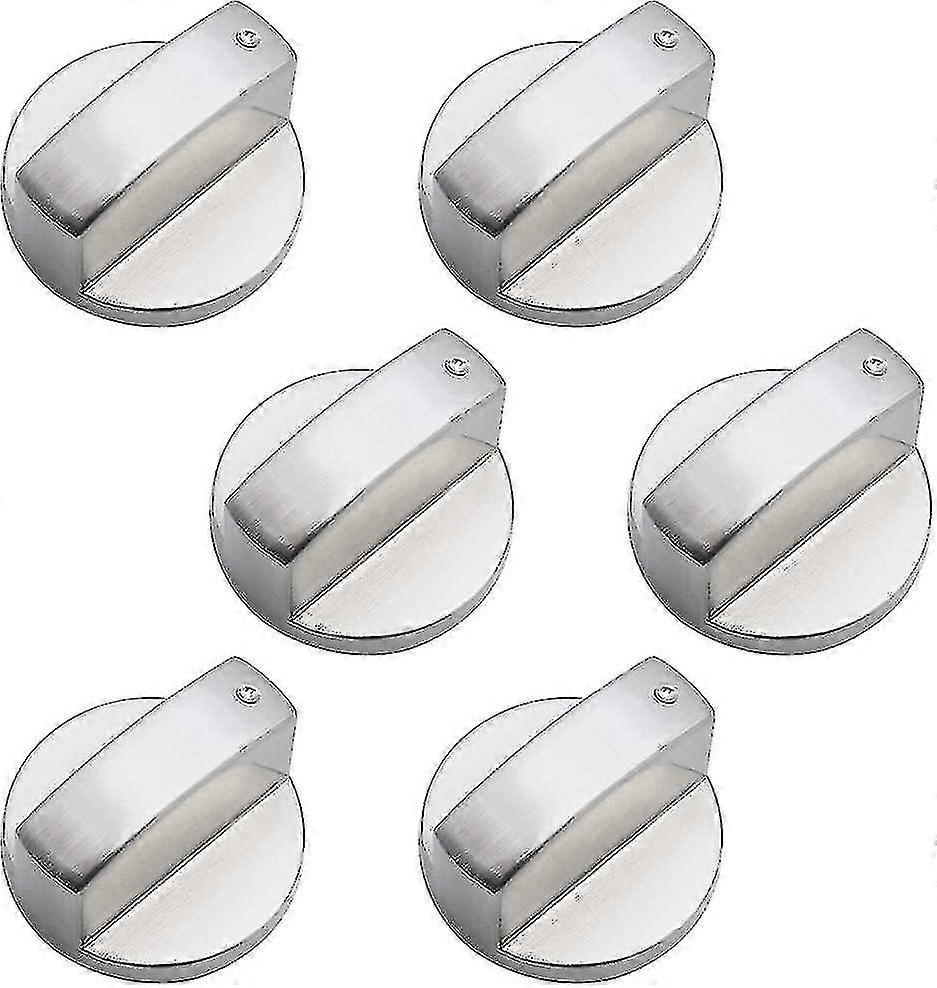 6 Pieces Universal Metal Control Knobs for Gas Stoves, 6mm Size