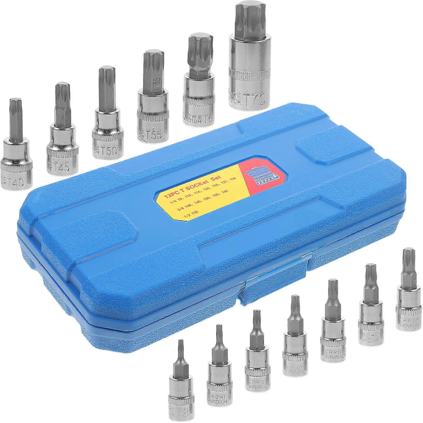 Assorted Color Socket Tool Hex Bit Socket Set for Mechanism Repair 13Pcs
