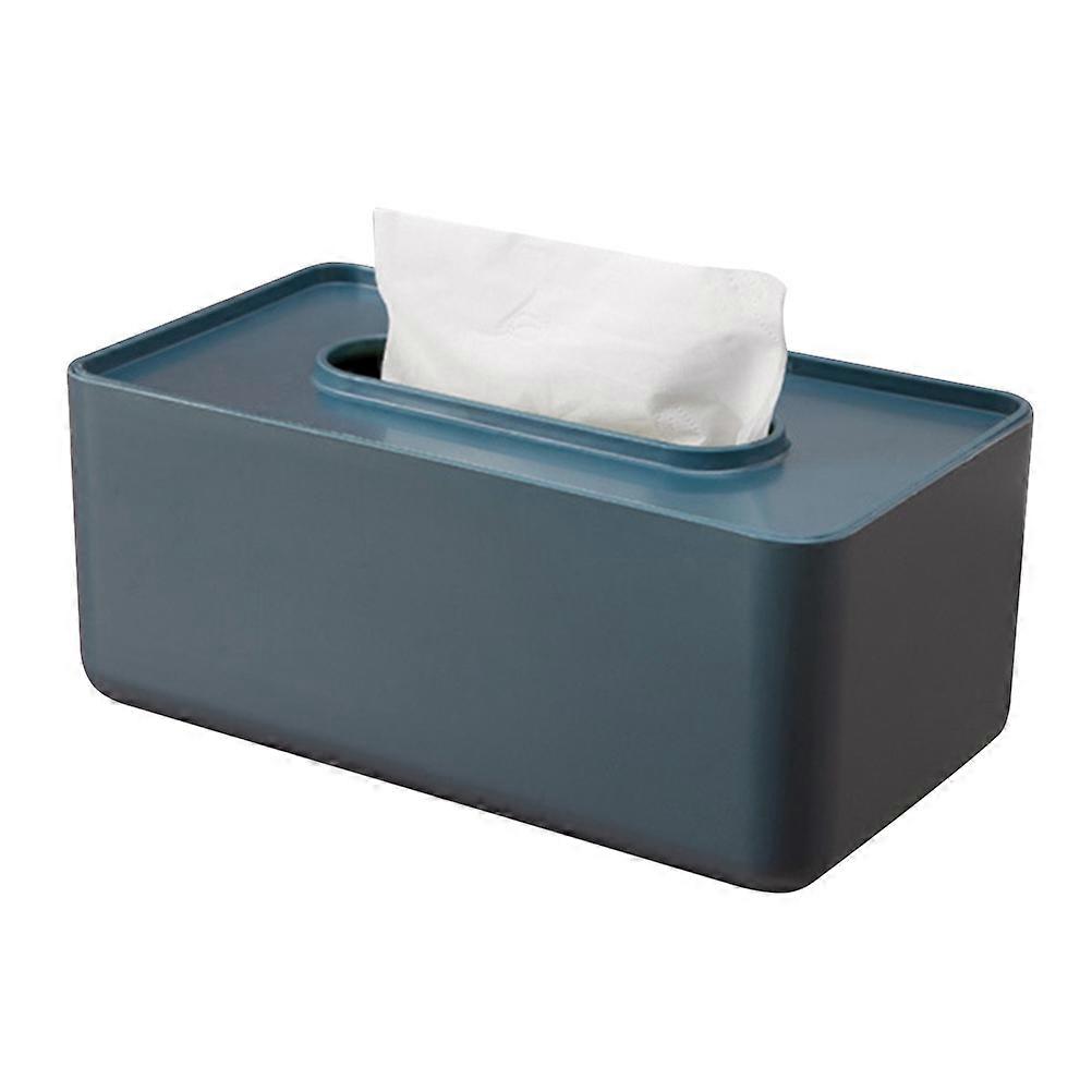 1pc Household Tissue Box Desktop Tissue Container Toilet Waterproof Tissue Box without Tissue (Blue)