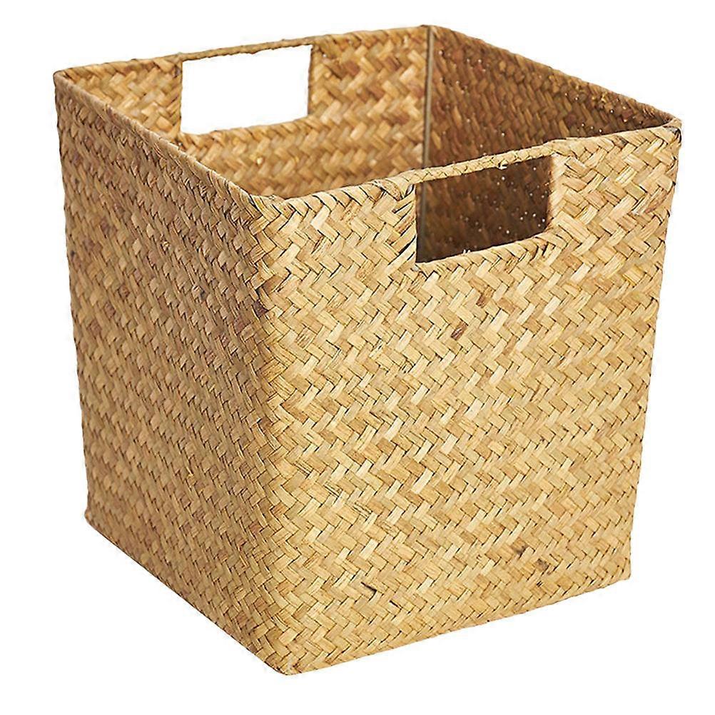 蓋付きエレガントな編み海草バスケット – キッチン用の多目的収納とフルーツバスケット
