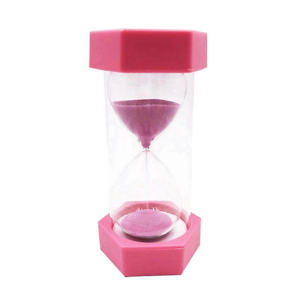 Hourglass Small Simple Hexagon Sand Timer For Home Decoration Office Use 6 5 X 6 5 X 13 Cm Pink Time Management 1Set
