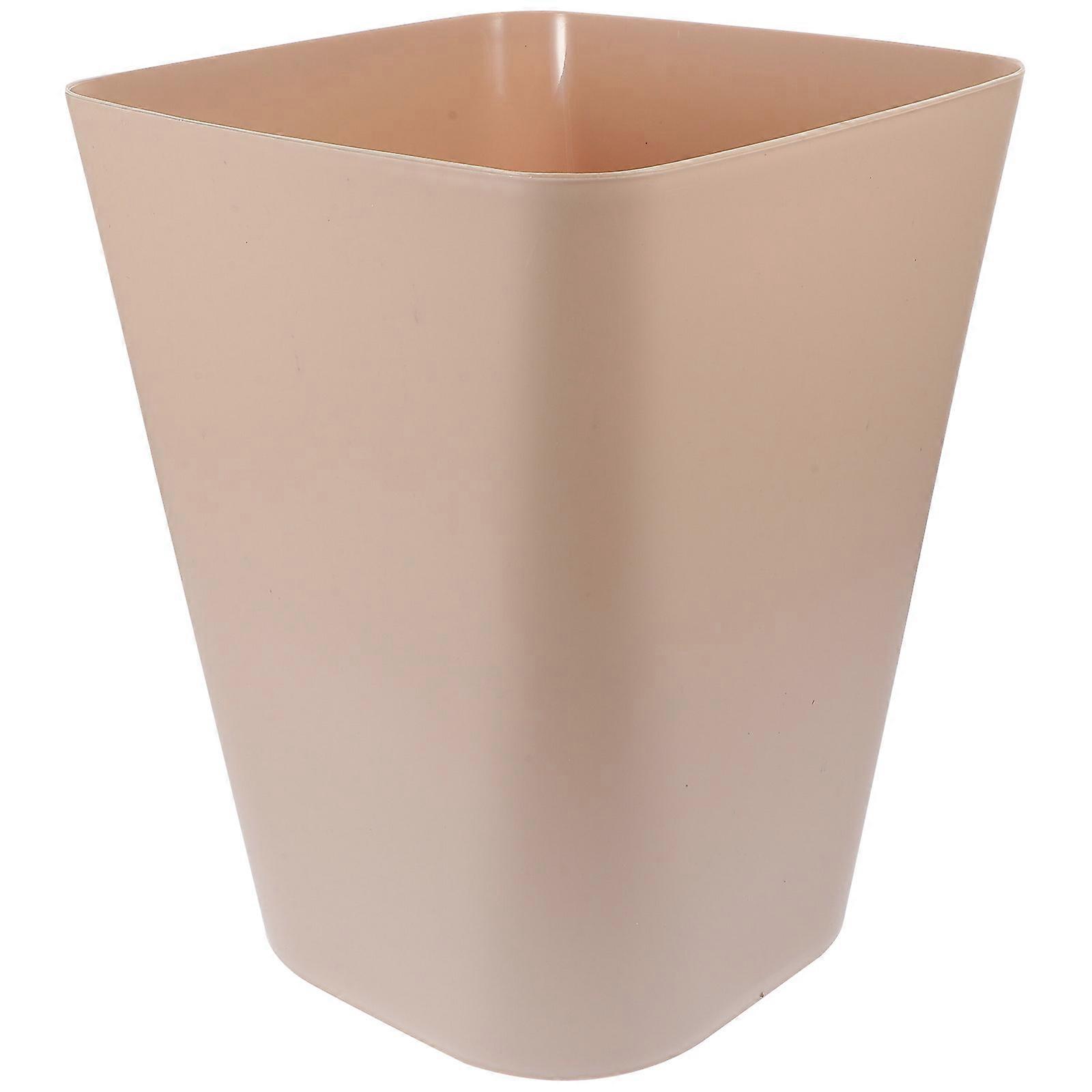 Small Trash Can in Khaki Plastic for Storage Use Excellent for Home Office and Bedrooms 2.5 Gallons