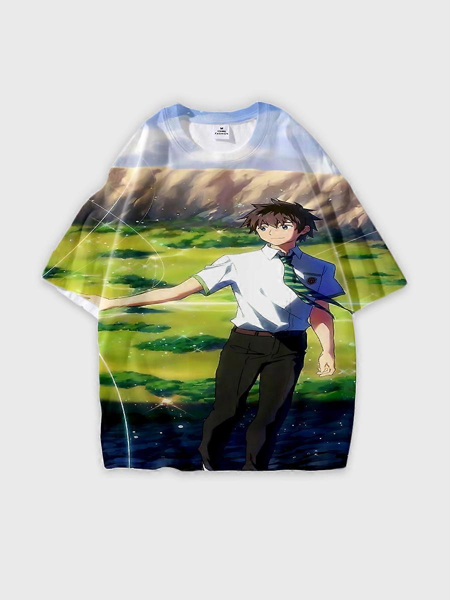 T-shirt round neck Cartoon Pattern loose short sleeve D1995