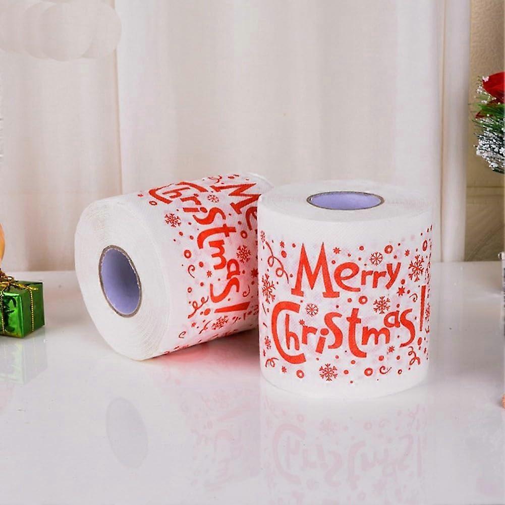 Christmas Toilet Paper Rolls With Patterned Christmas Design Series Printed Roll Paper For Holiday Decoration Model C