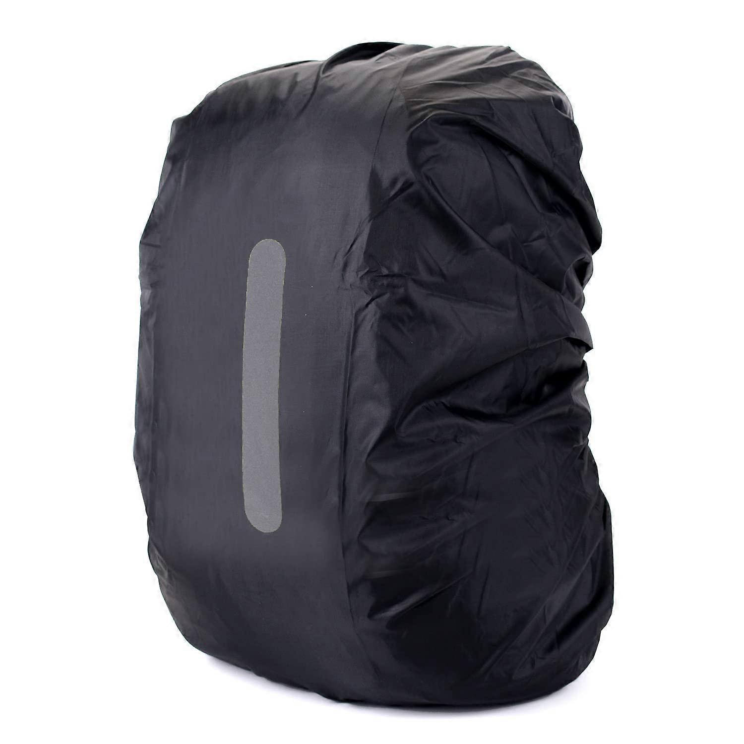 10-80 L Solid-Color Sports Bag Cover, Black, Size M (26-40 L), Dustproof, Waterproof, Scratch-Resistant, Reflective, For Overnight Backpacks