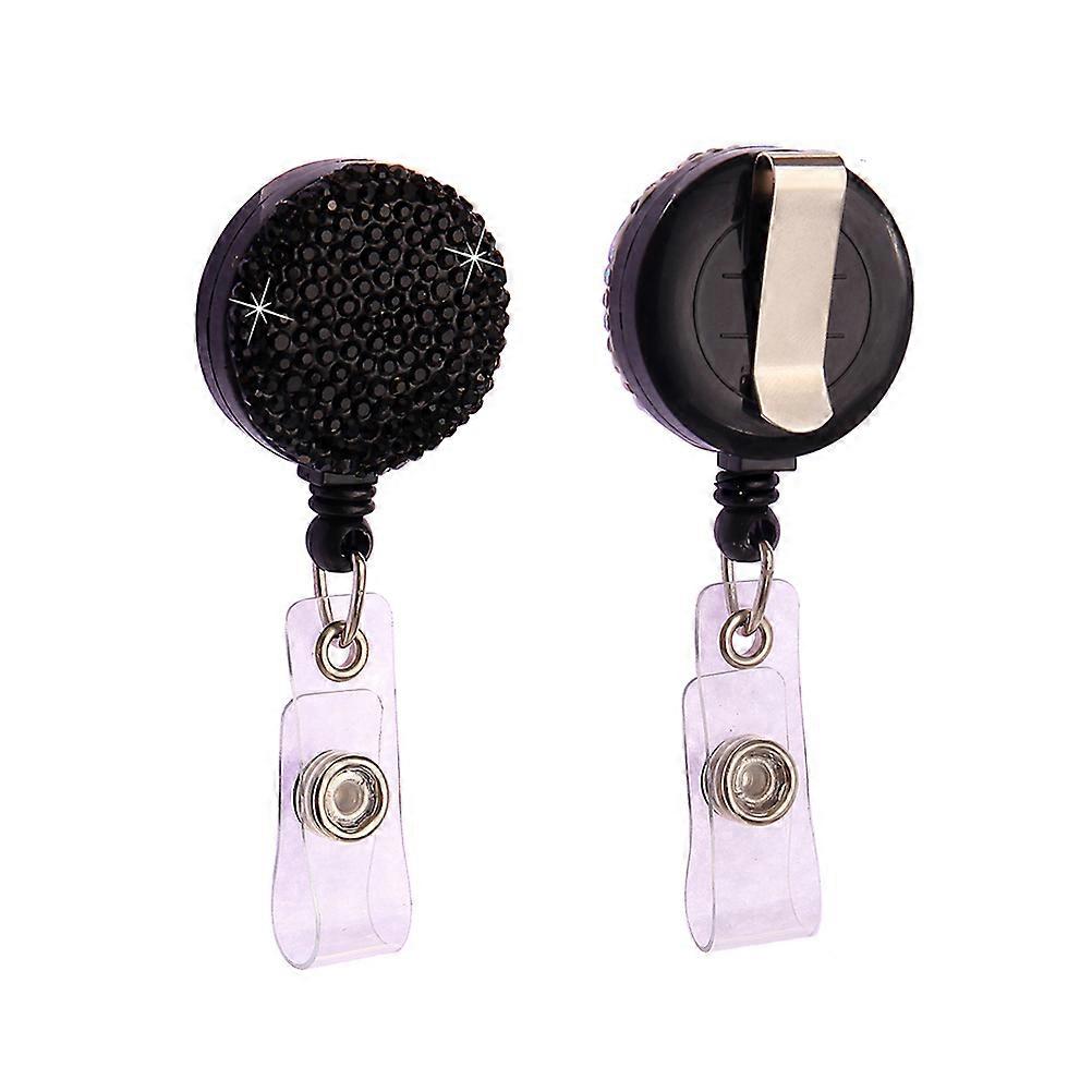 Black Retractable Badge Holders For ID Cards And Name Tags Suitable For Professionals And Events 2Set