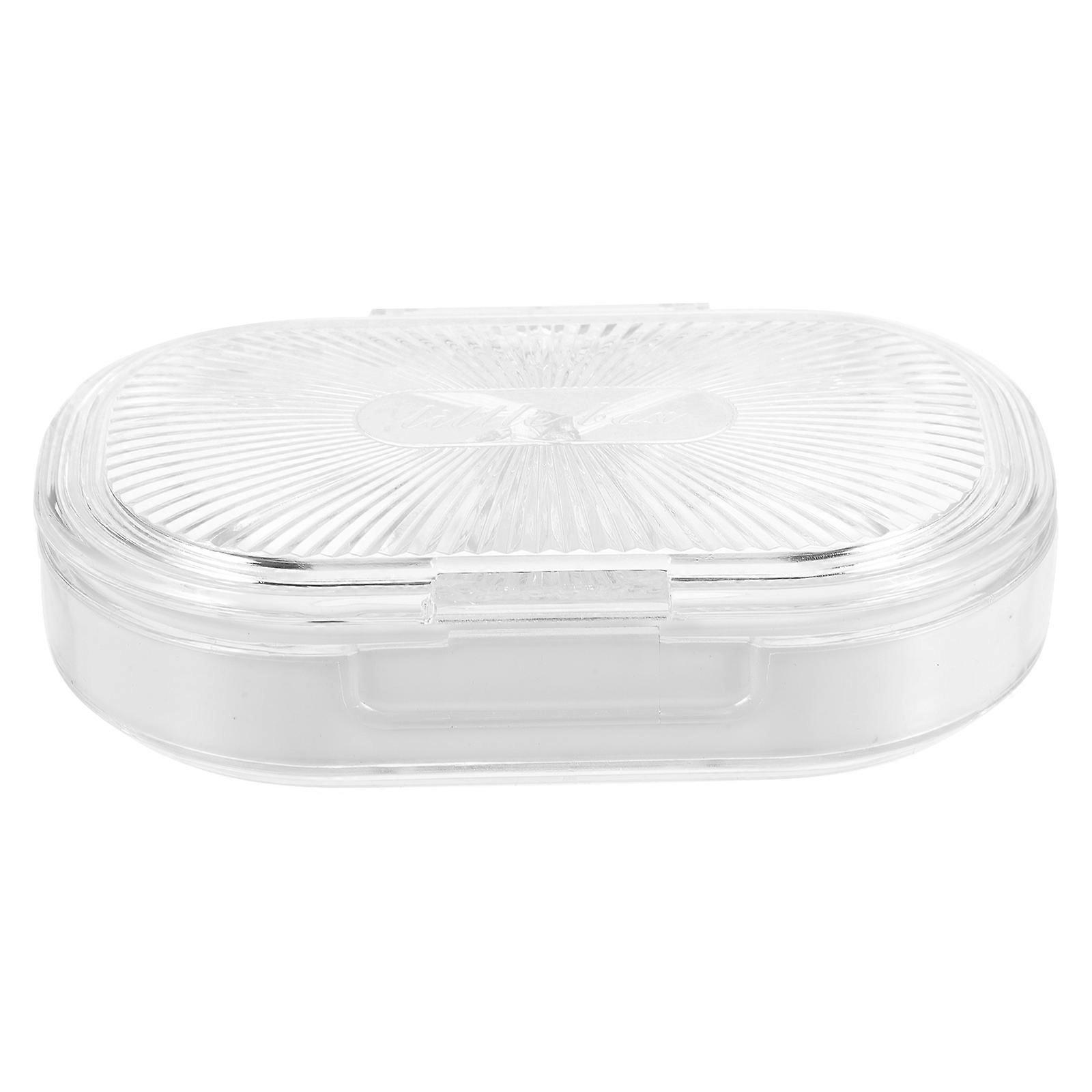 Clear Plastic Hidden Retainer Holder For Elderly People 10x7cm White Plastic Classification Storage 1Set