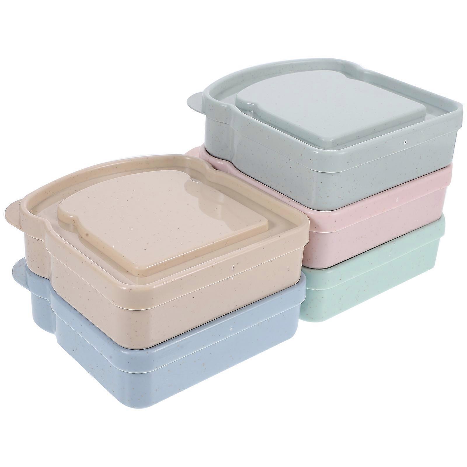 Sandwich Bread Loaf Container Snack Storage Simple Design Blue 5Pcs