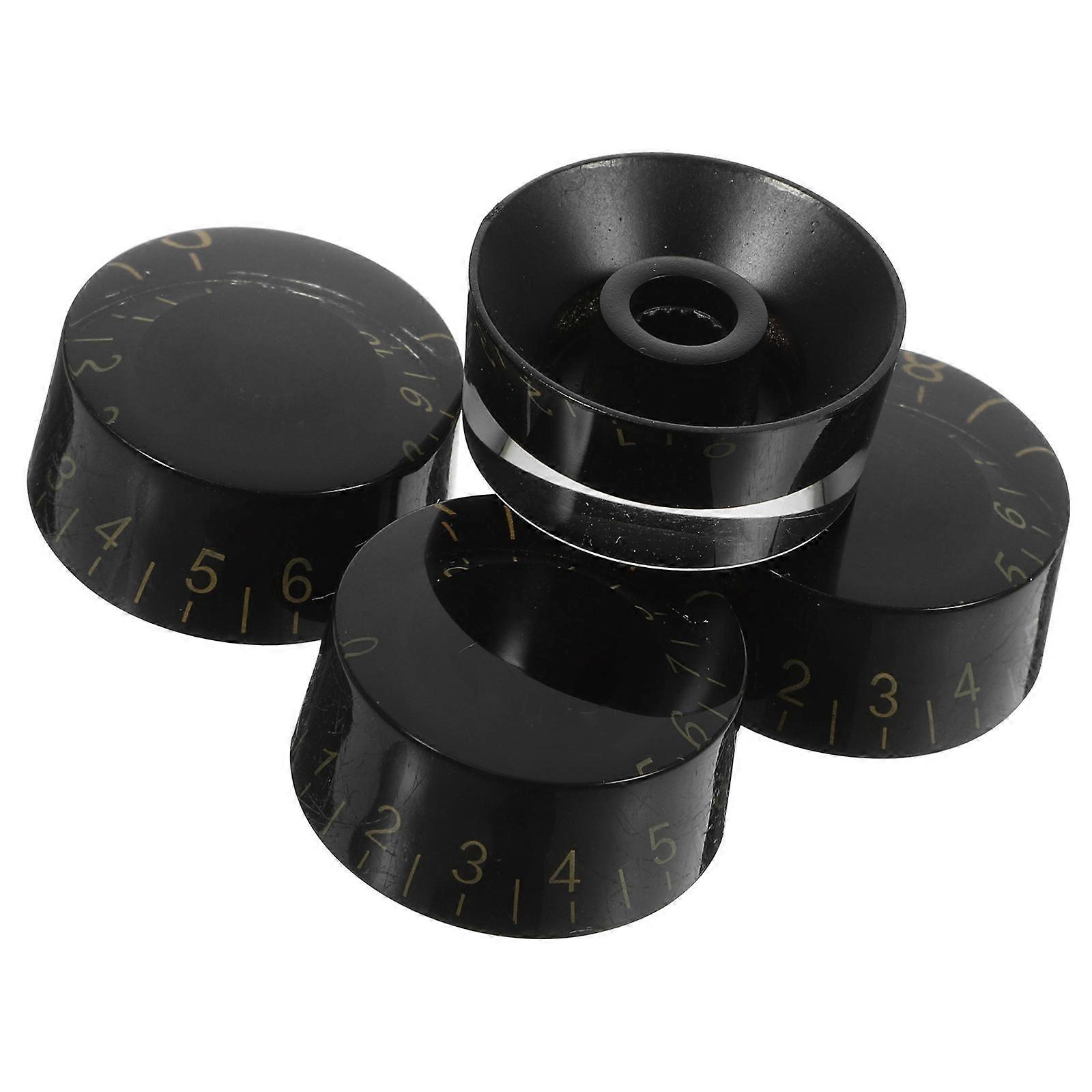Volume Control Knobs Electric Guitar Parts Replacement For Electric Guitar Use Simple Design Black 4Pcs