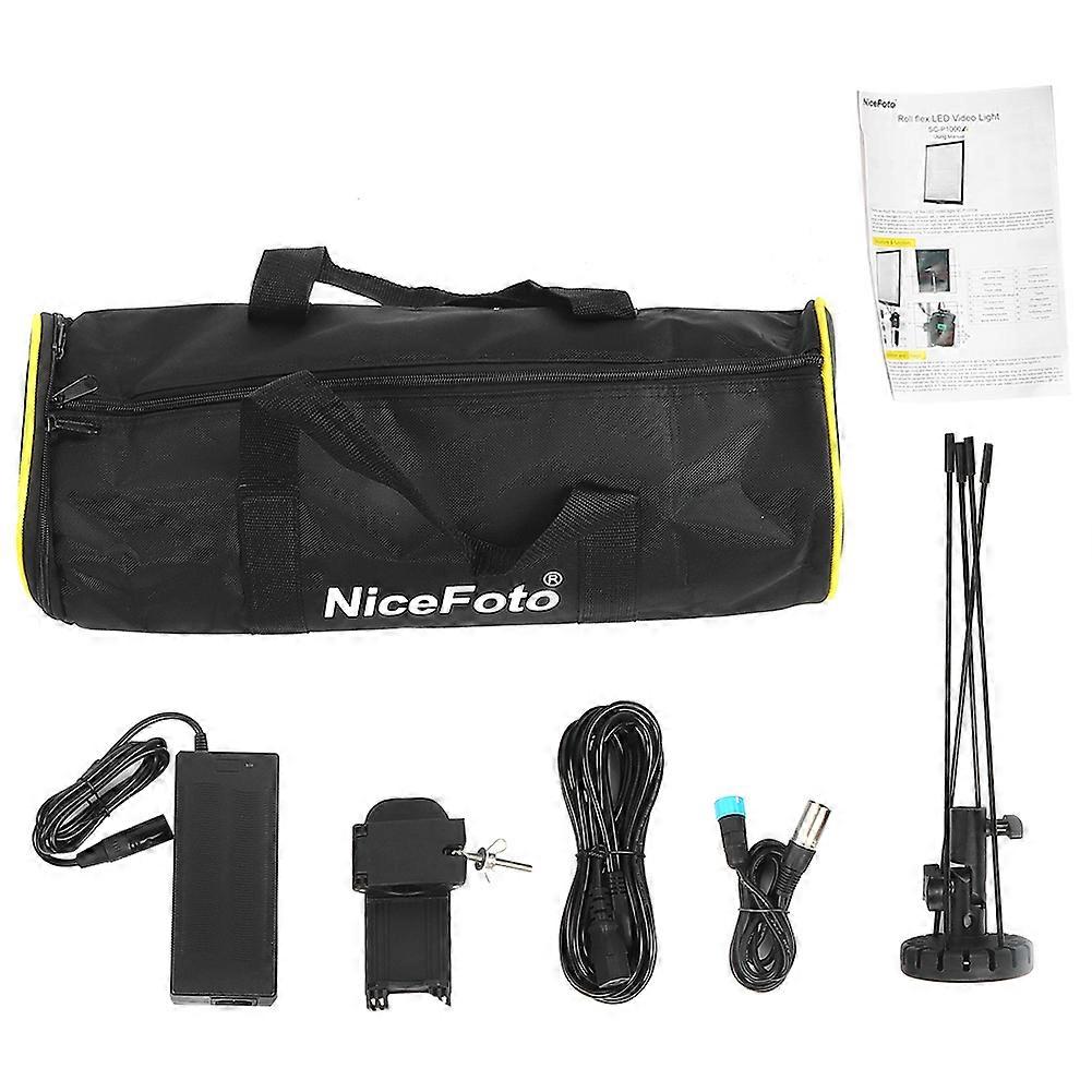 NiceFoto SC‑P1000A LED Portable Soft Photography Roll Cloth Light for Program Portrait(US Plug(100‑240V) )