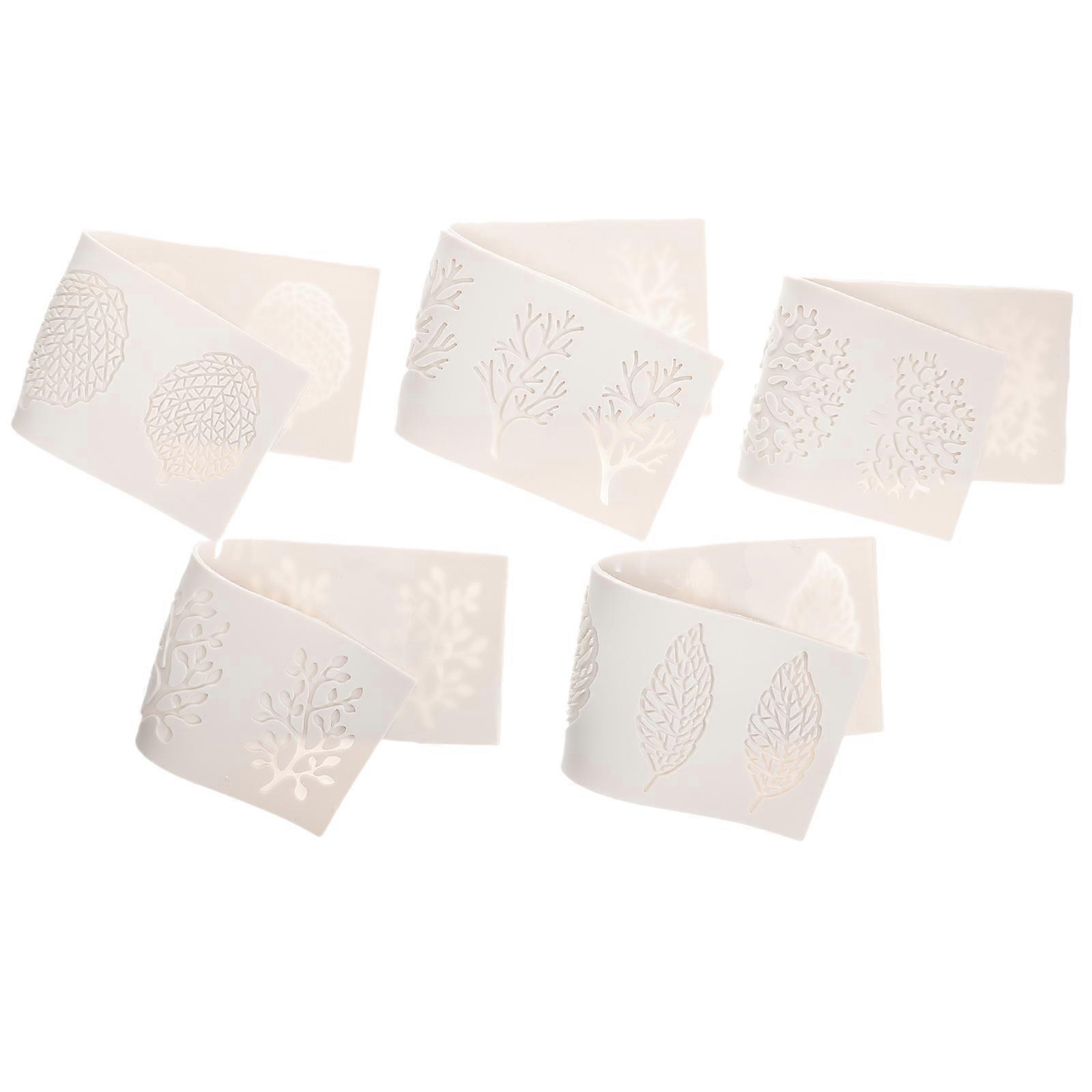 Fondant Molds Silicone Leaf Pattern For Chocolate Making 29x9.7cm 5Pcs