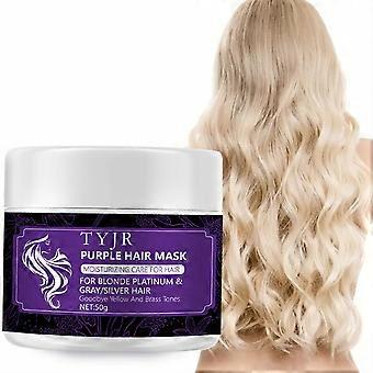 Purple Hair Mask - Deep Conditioner and Toner for Blonde, Brassy Hair - Hydrating Repair and After Bleach Treatment for Damaged Dry Hair - Moisture Co