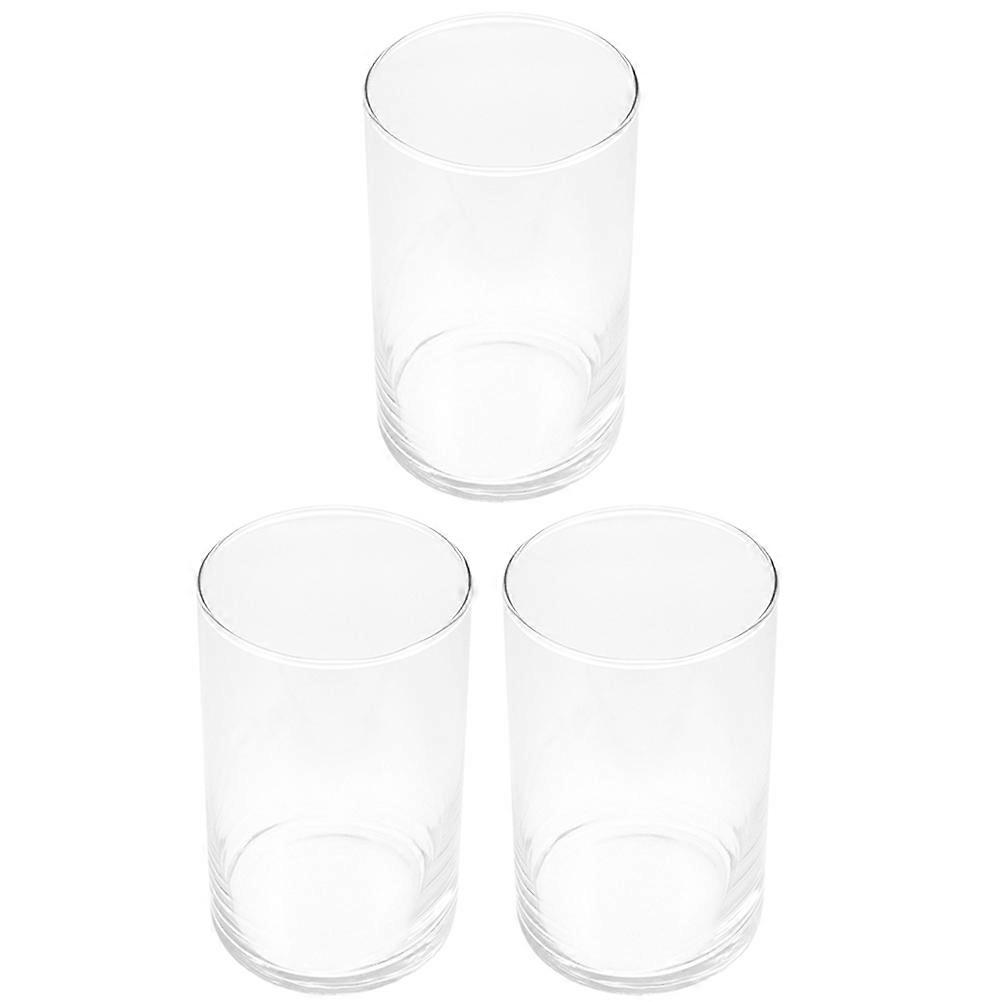 Glass Cylinder Vase Creative Hydroponic Vase for Household Desktop Use Smooth Surface 3Pcs