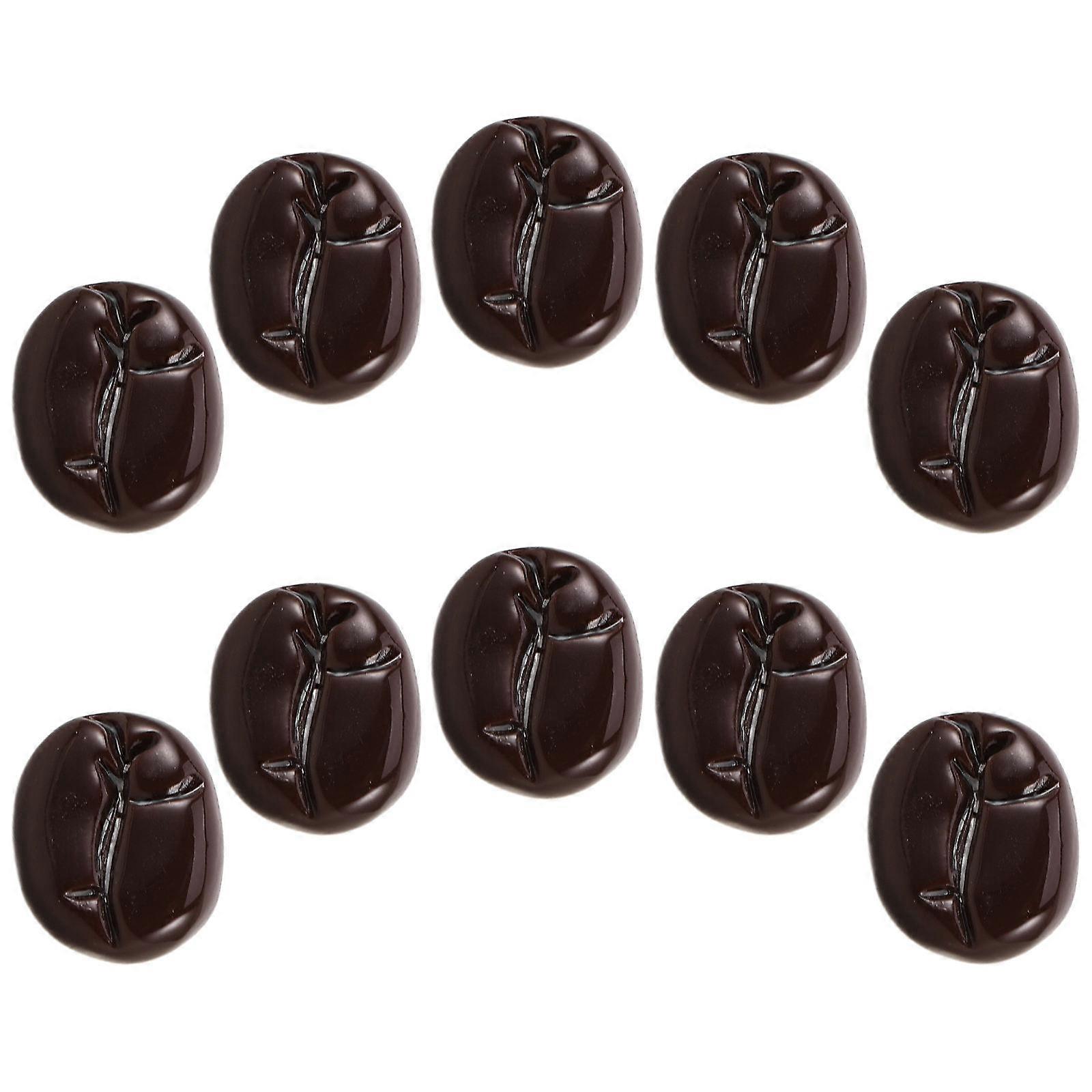 دبابيس طية صدر السترة للمقاهي الراتنج حبوب القهوة شكل دبابيس لطيف تصميم الكرتون ملابس يومية مناسبات مختلفة 10 قطع