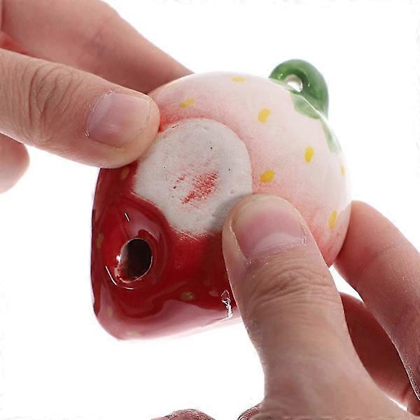 Strawberry Shaped Ceramic Ocarina - 6-Hole Xun Flute