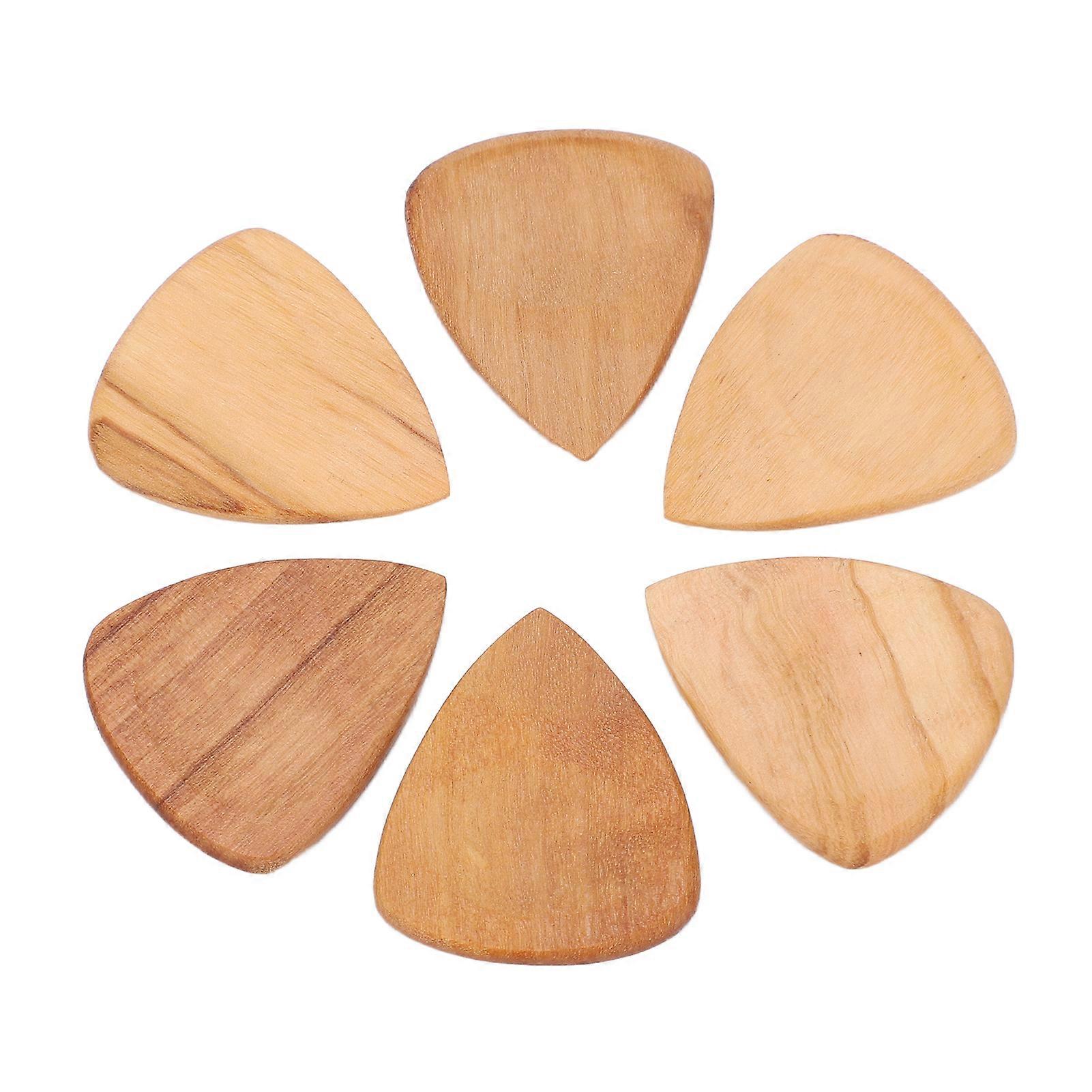 6Pcs ξύλο κιθάρα picks αντίχειρα σχισμή Ukulele μπάσο θραύσματα αξεσουάρ μουσικών οργάνωνΞύλο ελιάς