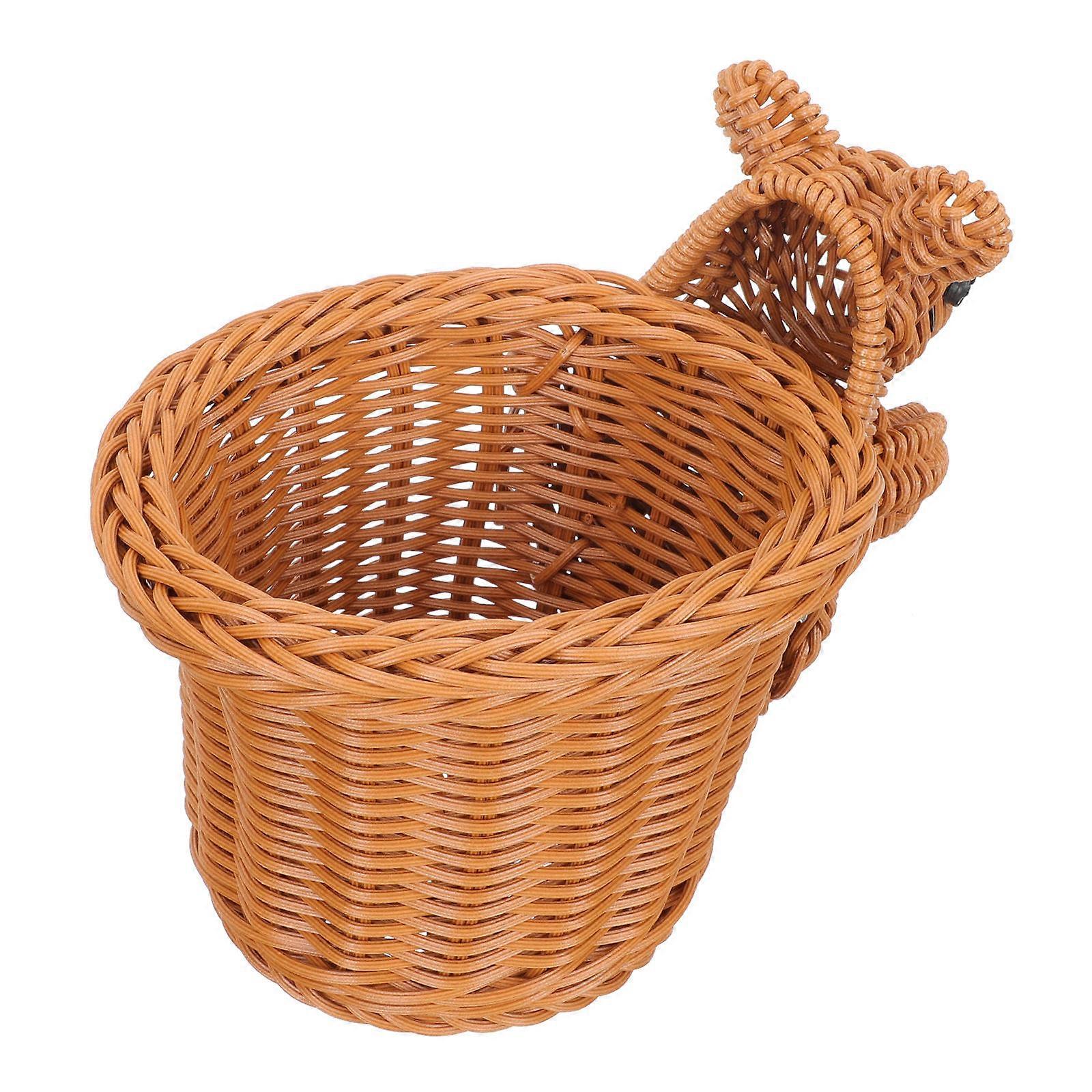 Brown Imitation Rattan Bread Basket for Home Use Safe and Light with Weaving .2x5.9x5.9 Inches